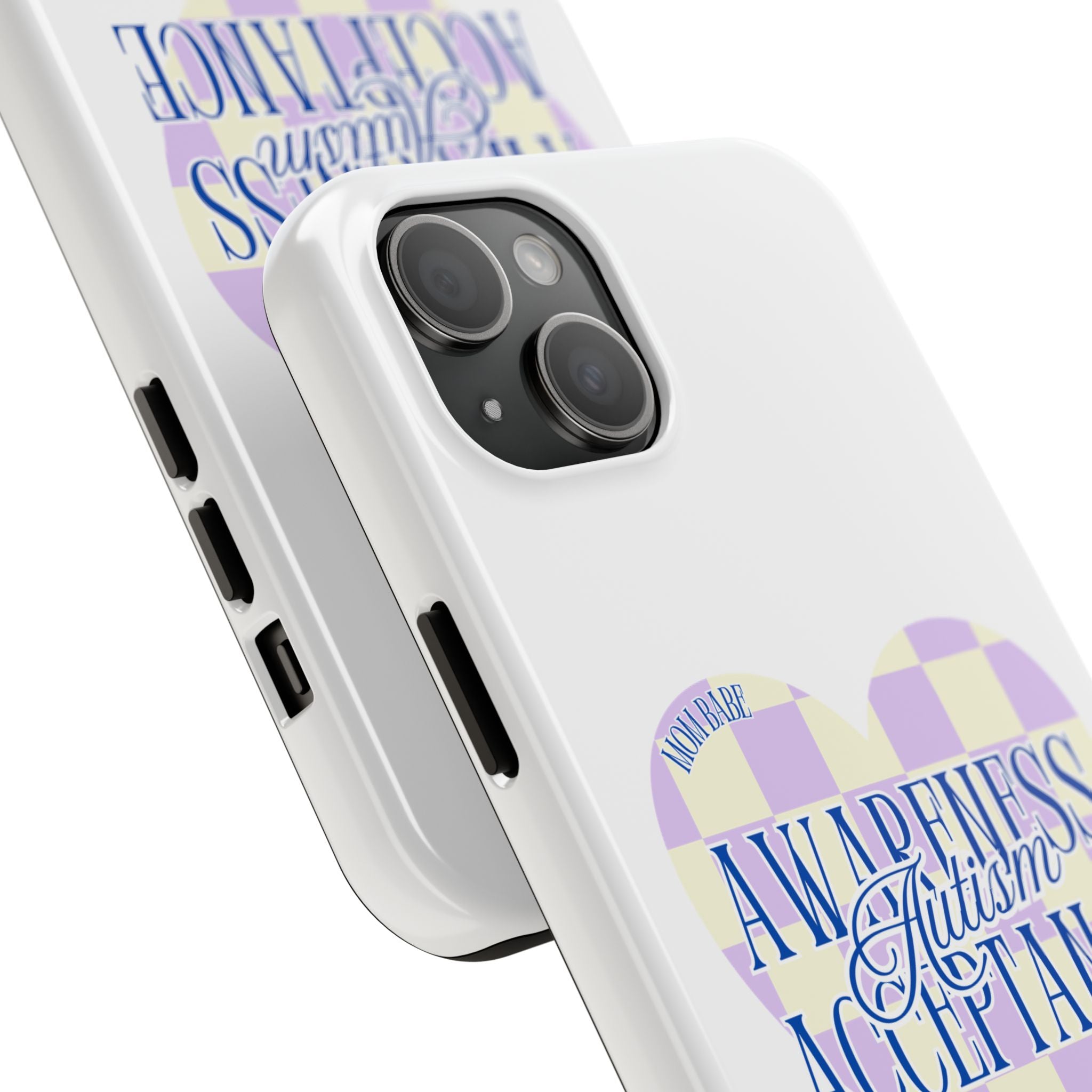 Autism Awareness and Acceptance — Checkered Heart Phone Case