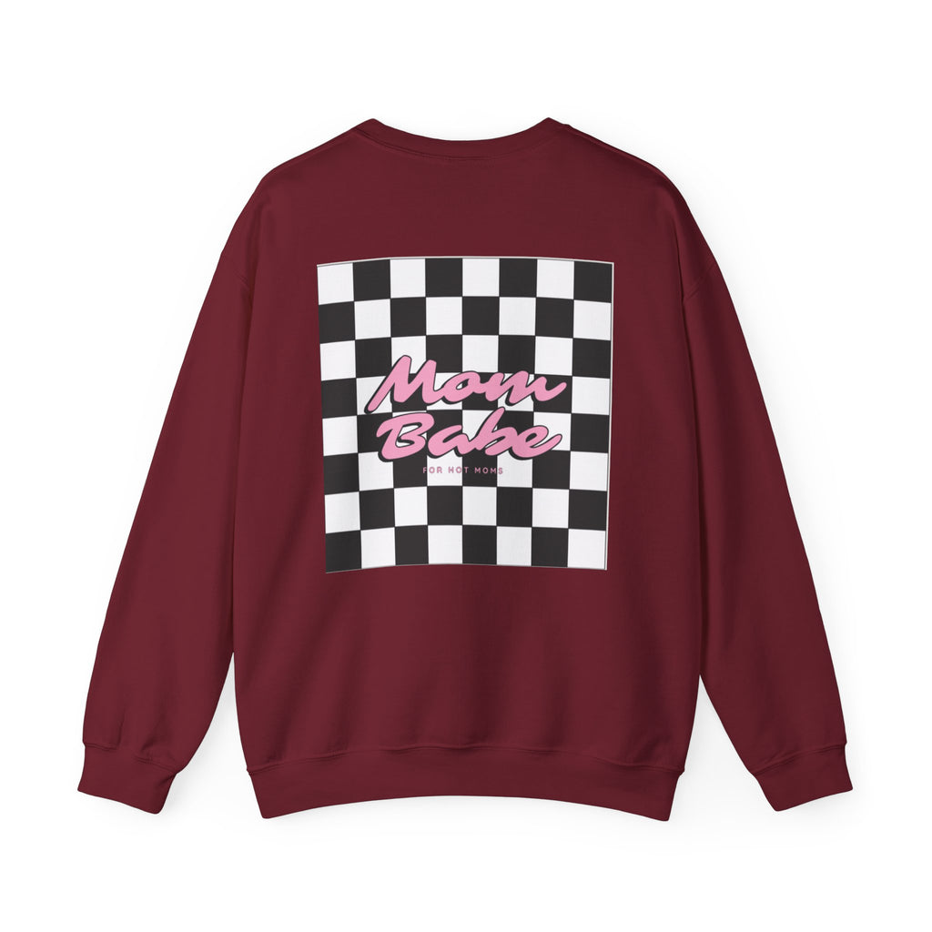 Mom Babe For Hot Moms - Checkered Graphic Sweatshirt