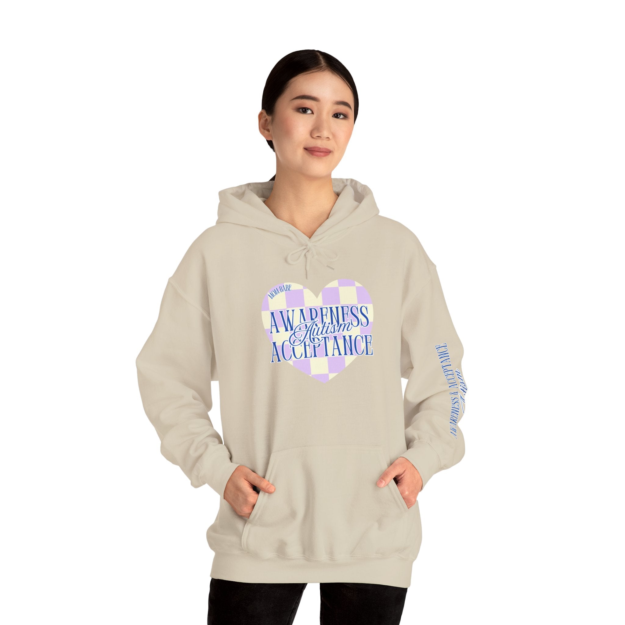 Autism Awareness and Acceptance — Checkered Heart Hoodie