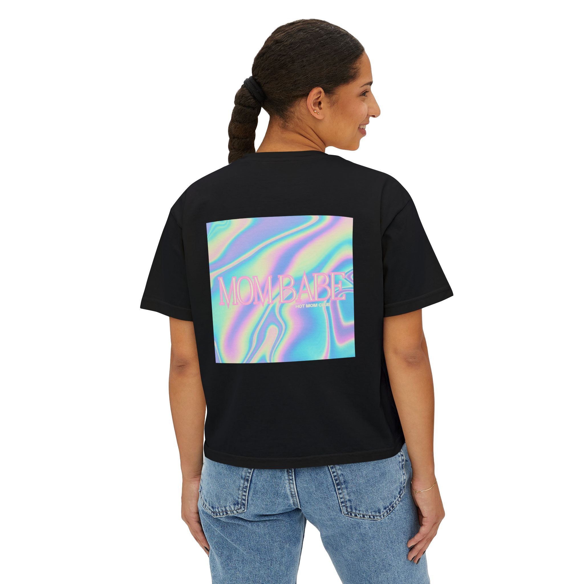 Mom Babe — Holographic Graphic Tee