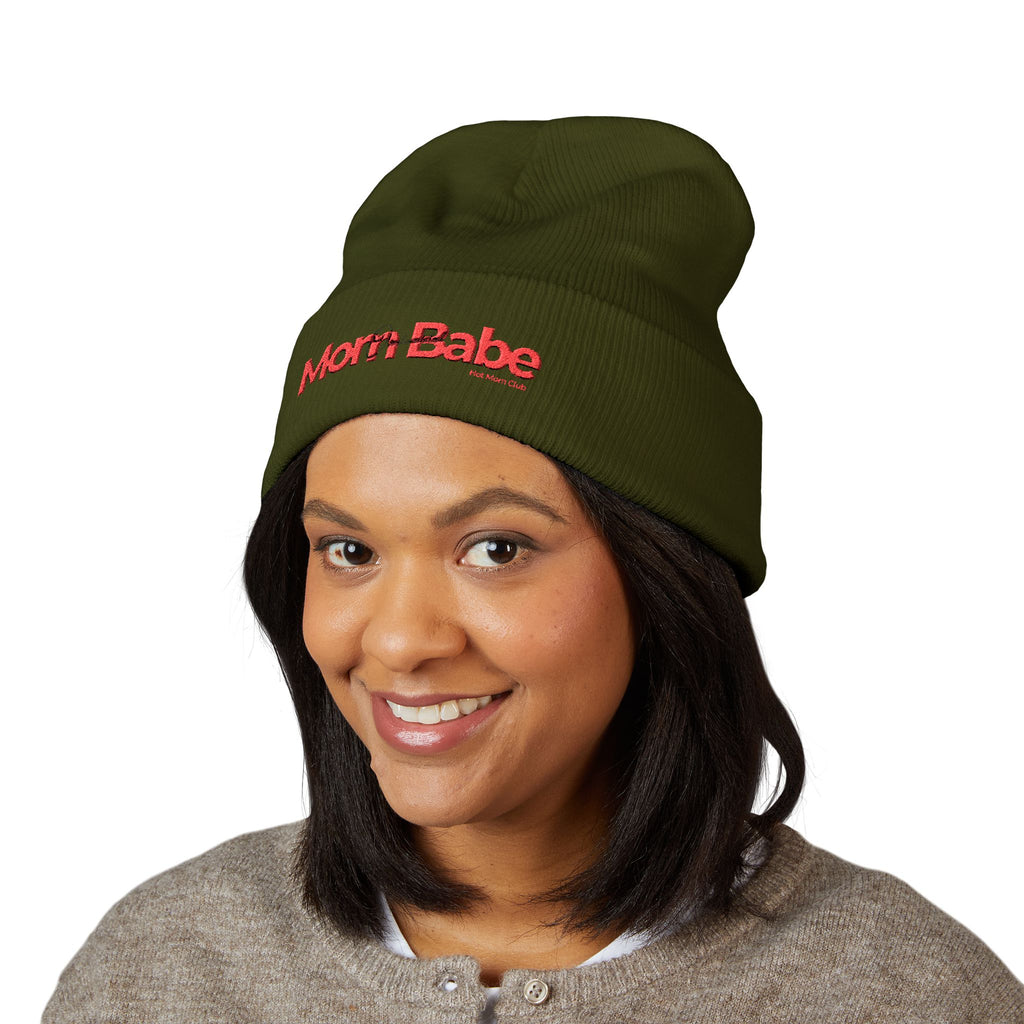 Overstimulated Mom Babes Beanie - Red and Black Embroidery