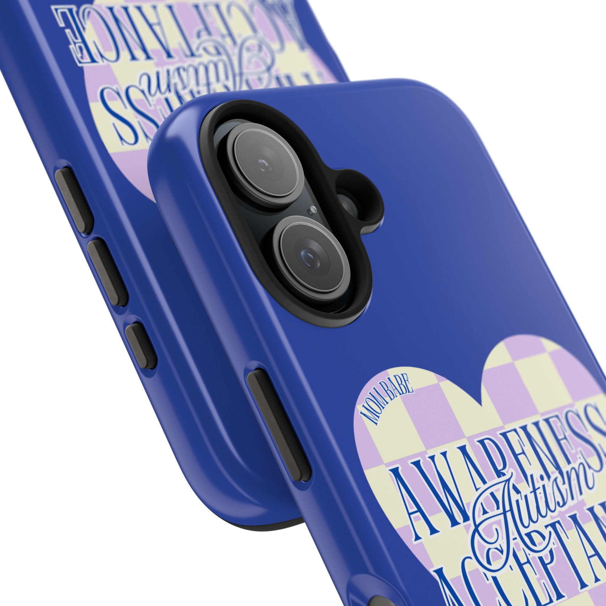 Autism Awareness and Acceptance — Checkered Heart Phone Case