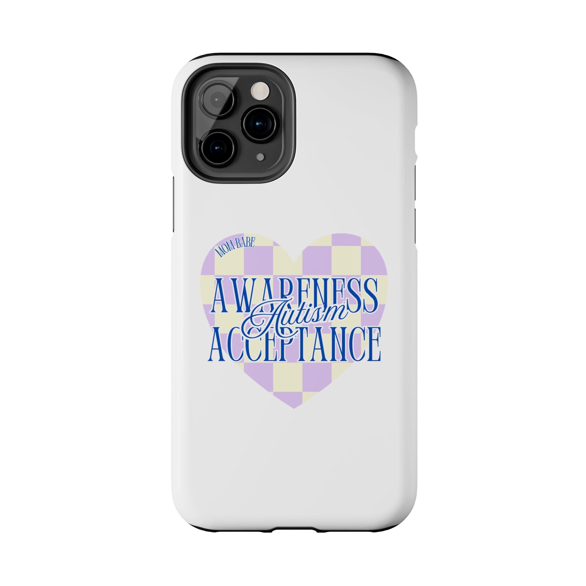 Autism Awareness and Acceptance — Checkered Heart Phone Case