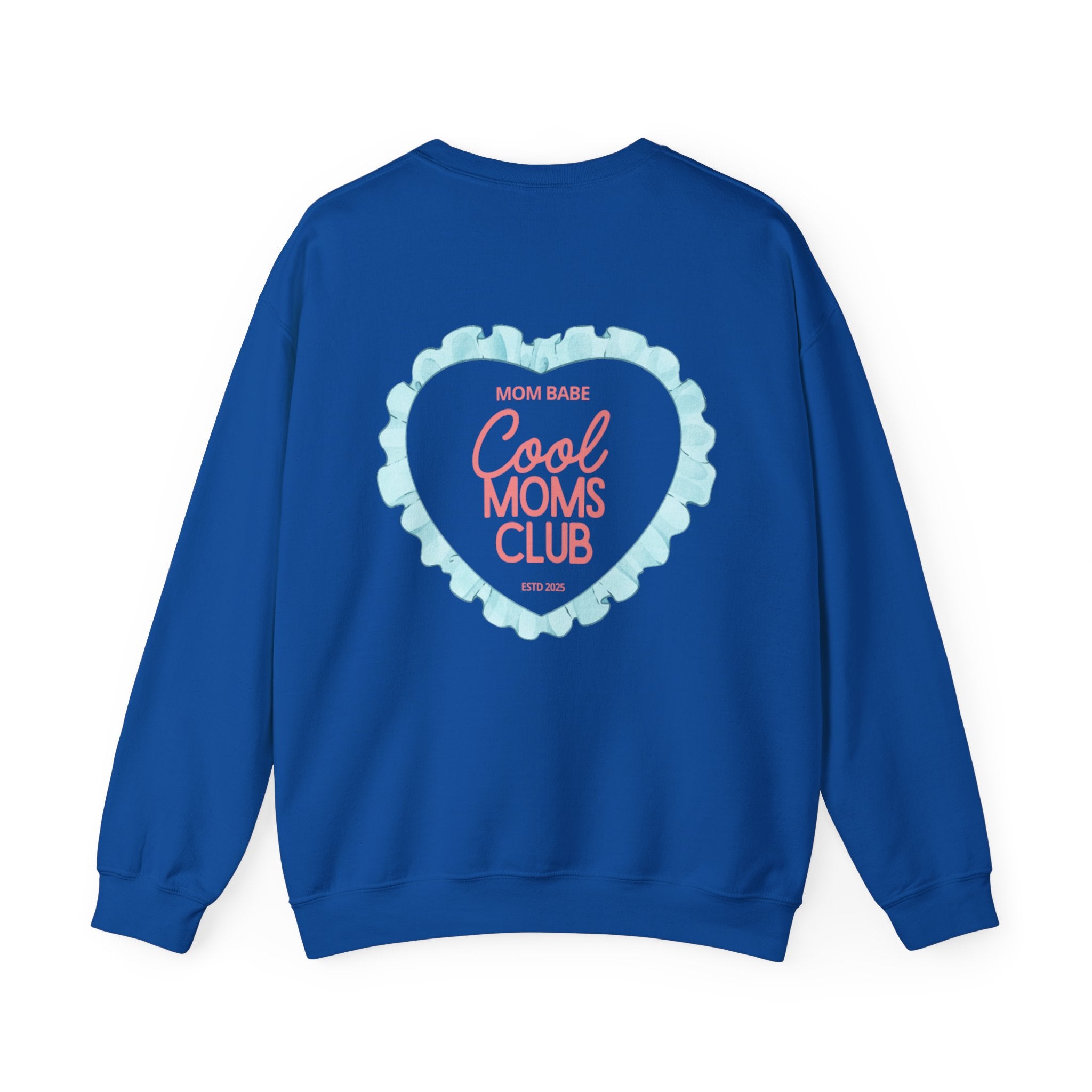 Mom Babe Cool Moms Club - Ruffled Heart Graphic Sweatshirt