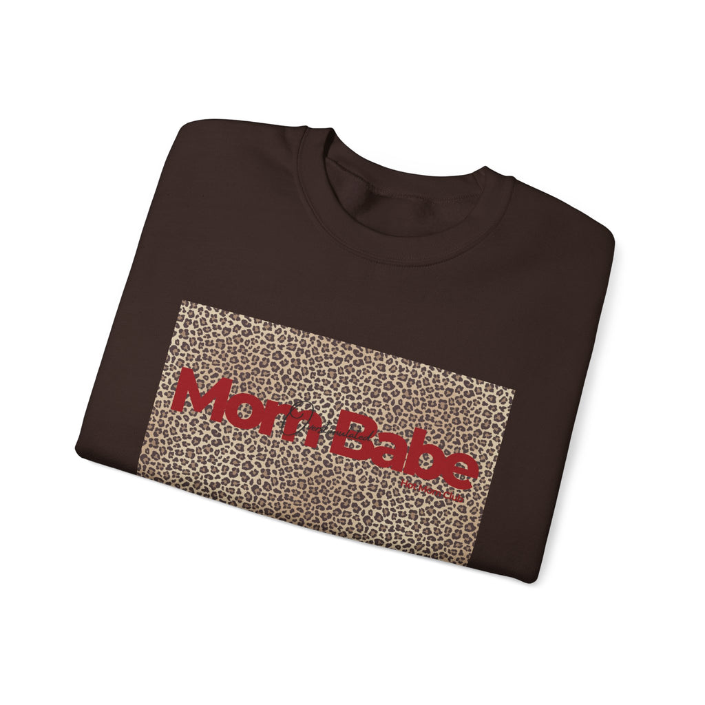 Overstimulated Mom Babe — Leopard Graphic Sweatshirt