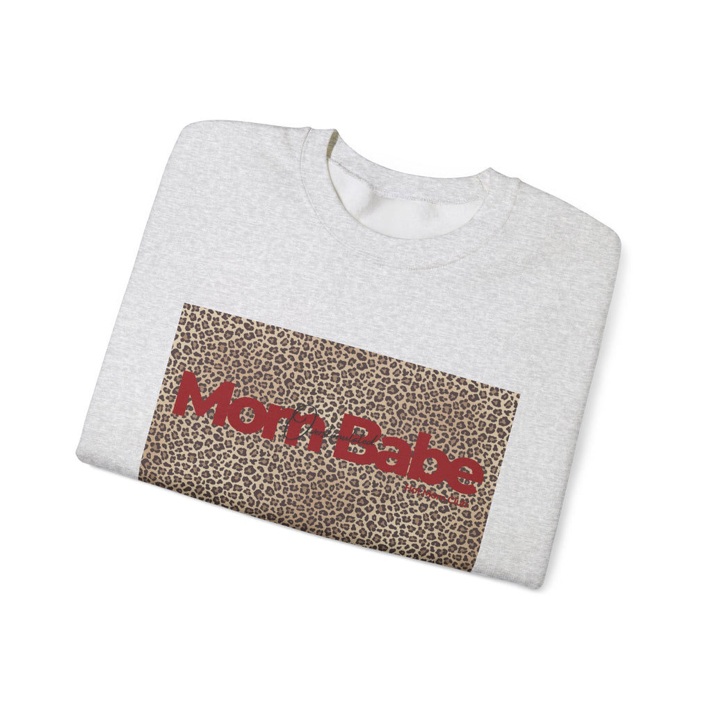 Overstimulated Mom Babe — Leopard Graphic Sweatshirt