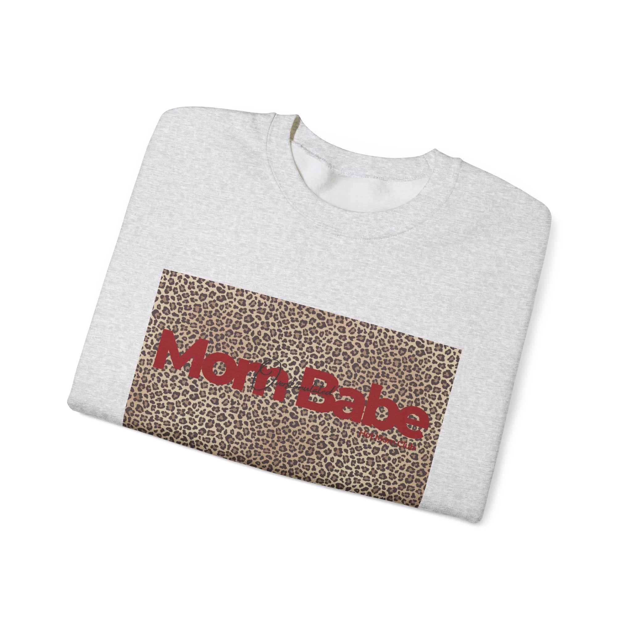 Overstimulated Mom Babe — Leopard Graphic Sweatshirt