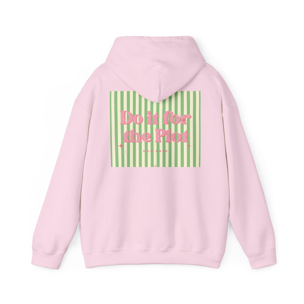 Do It For The Plot Mom Babe - Striped Graphic Hoodie