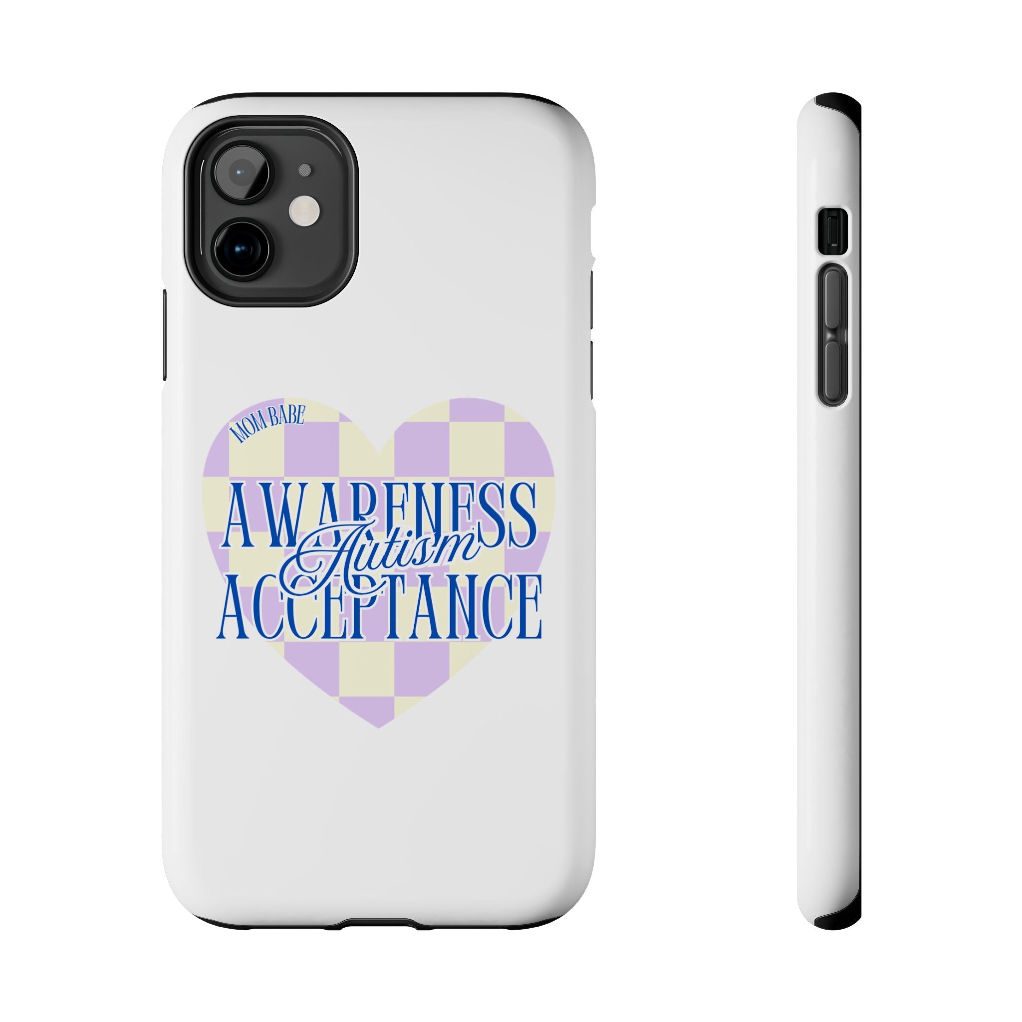 Autism Awareness and Acceptance — Checkered Heart Phone Case