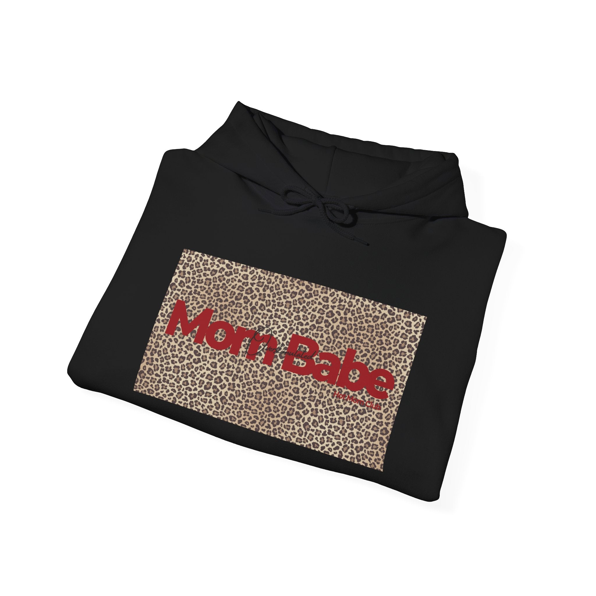 Overstimulated Mom Babe — Leopard Graphic Hoodie