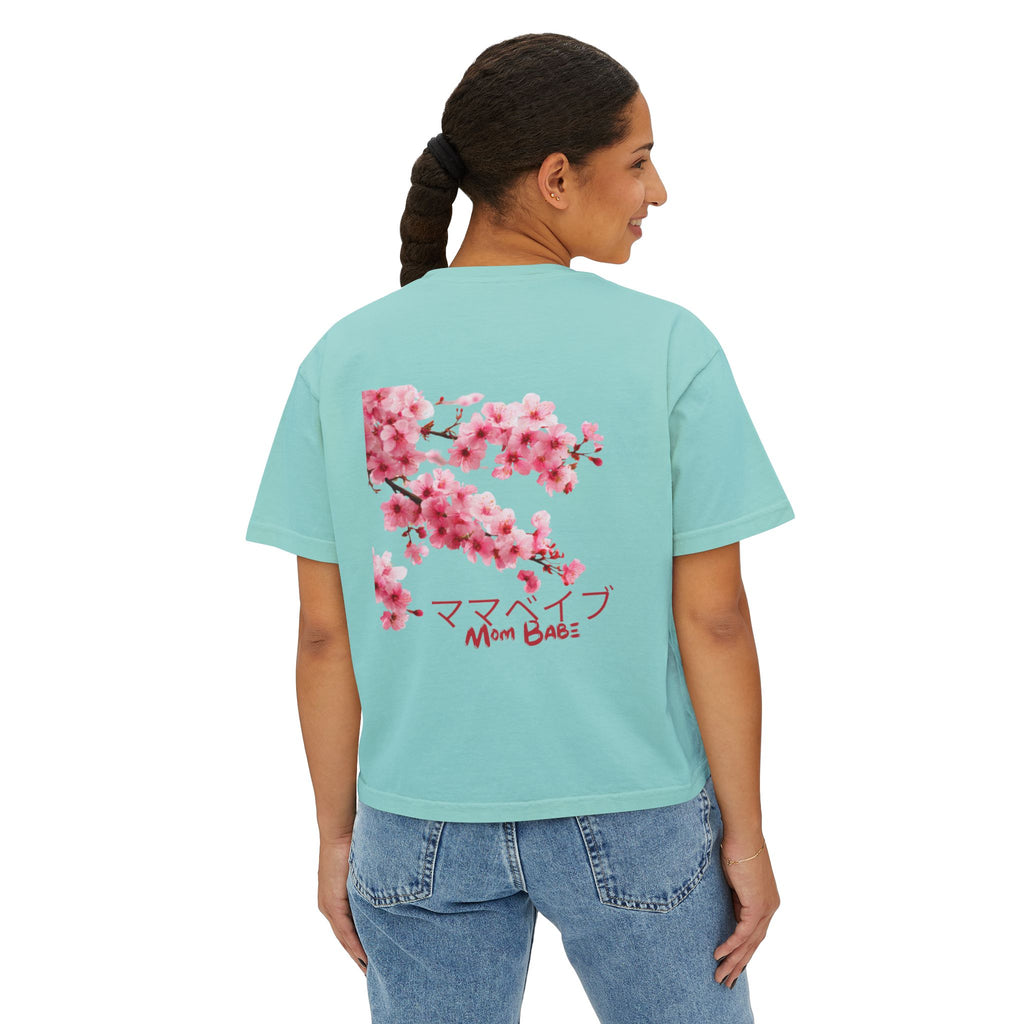 Mom Babe Cherry Blossom - Japanese Kanji Tee