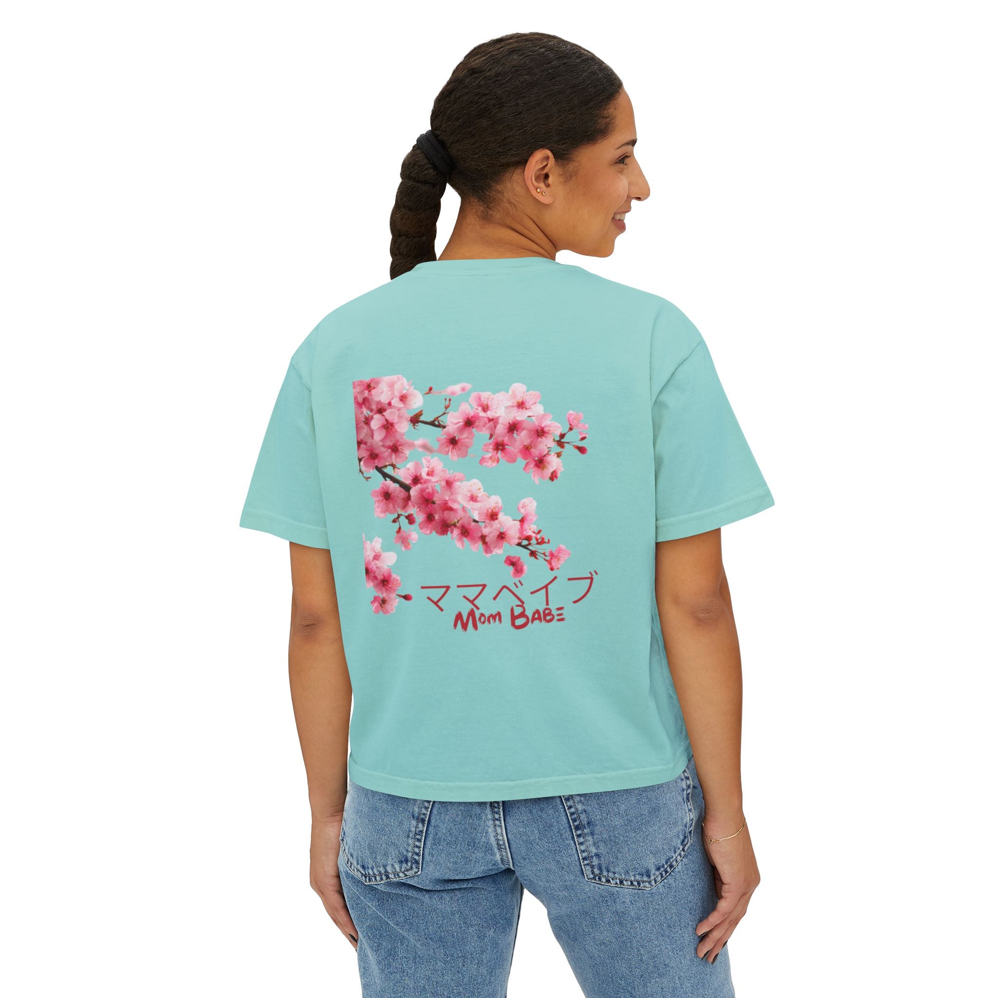 Mom Babe Cherry Blossom - Japanese Kanji Tee