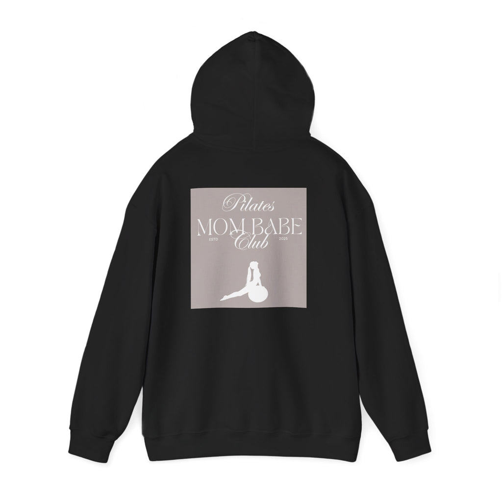 Pilates Mom Babe Club — Workout Graphic Hoodie (White Print)