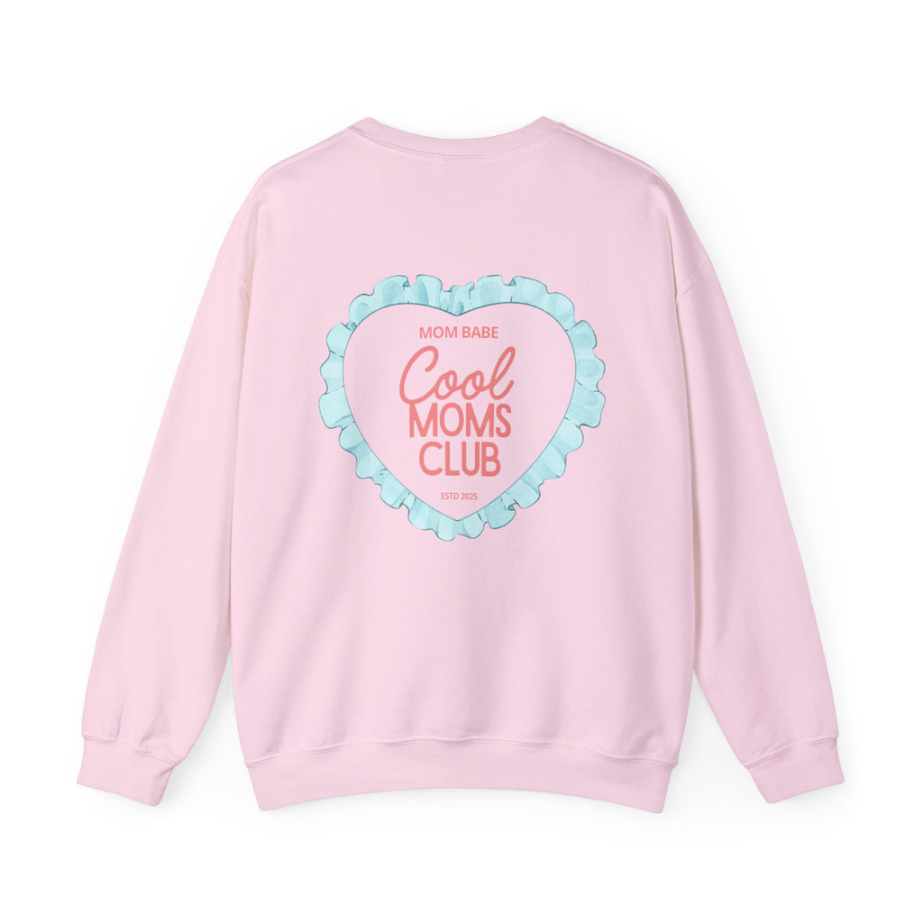 Mom Babe Cool Moms Club - Ruffled Heart Graphic Sweatshirt