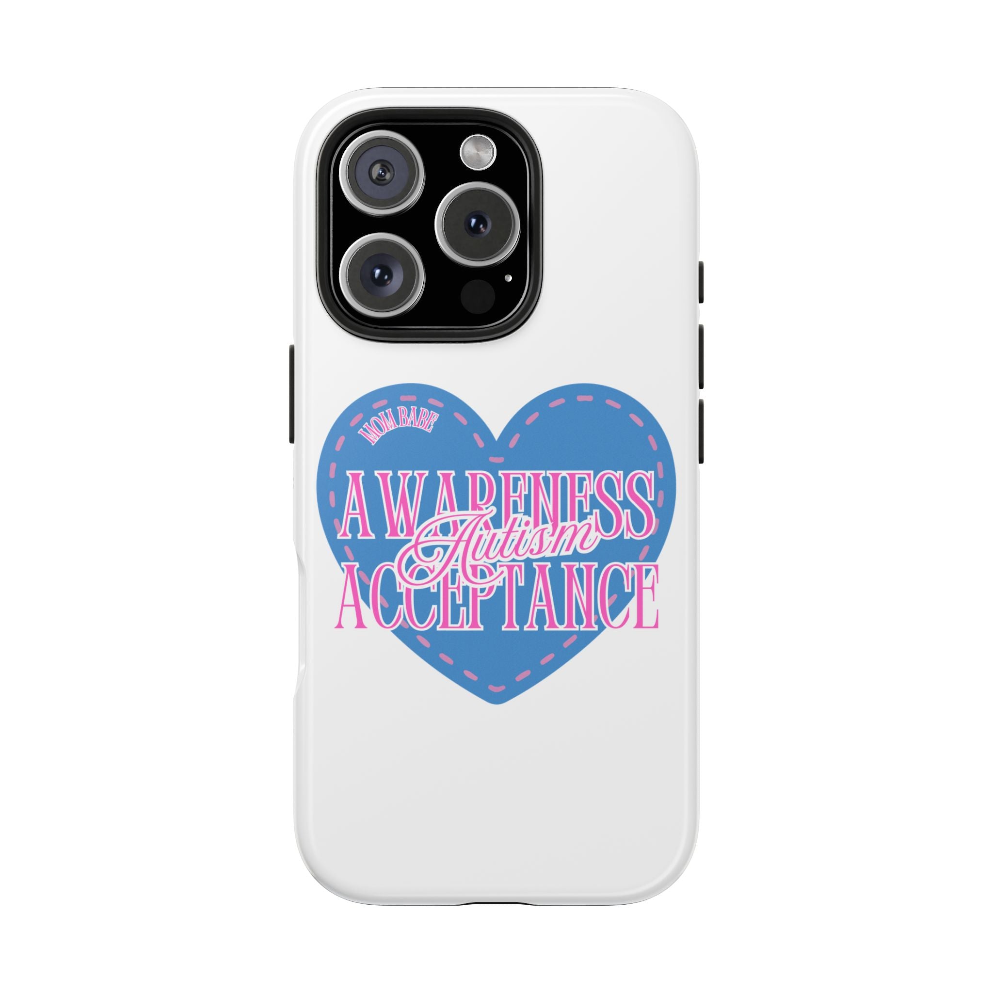 Autism Awareness and Acceptance — Stitched Heart Phone Case