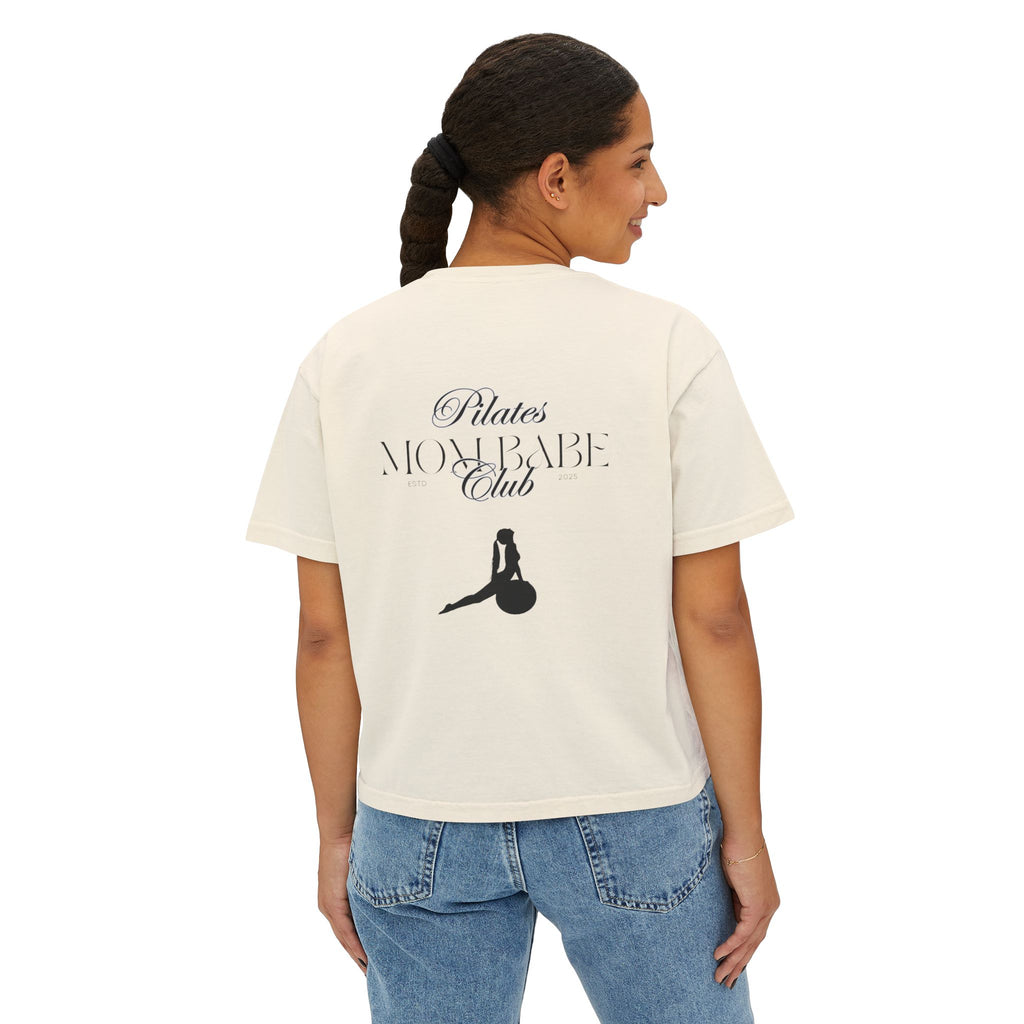 Pilates Mom Babe Club — Workout Graphic Tee (Black Print)