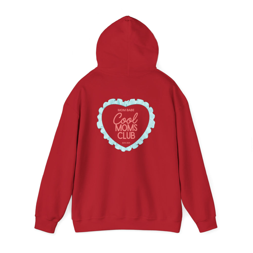 Mom Babe Cool Moms Club - Ruffled Heart Graphic Hoodie