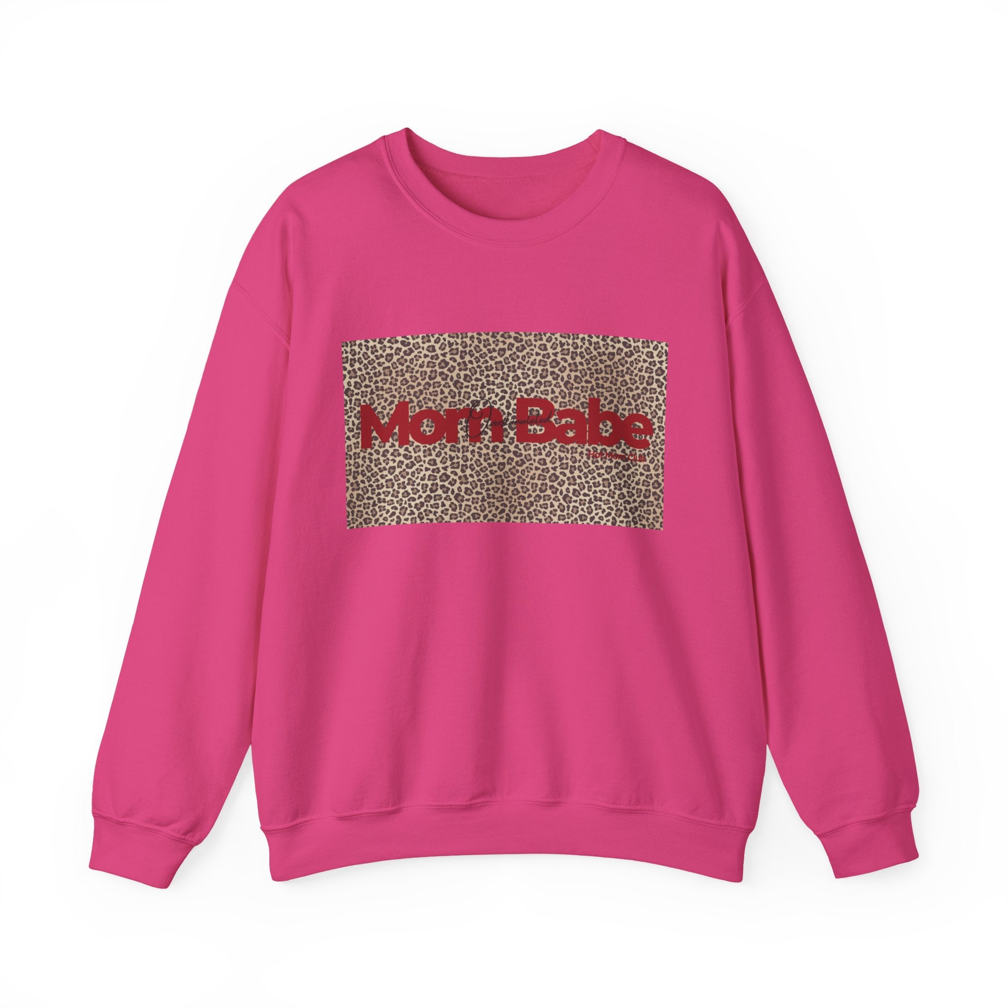 Overstimulated Mom Babe — Leopard Graphic Sweatshirt