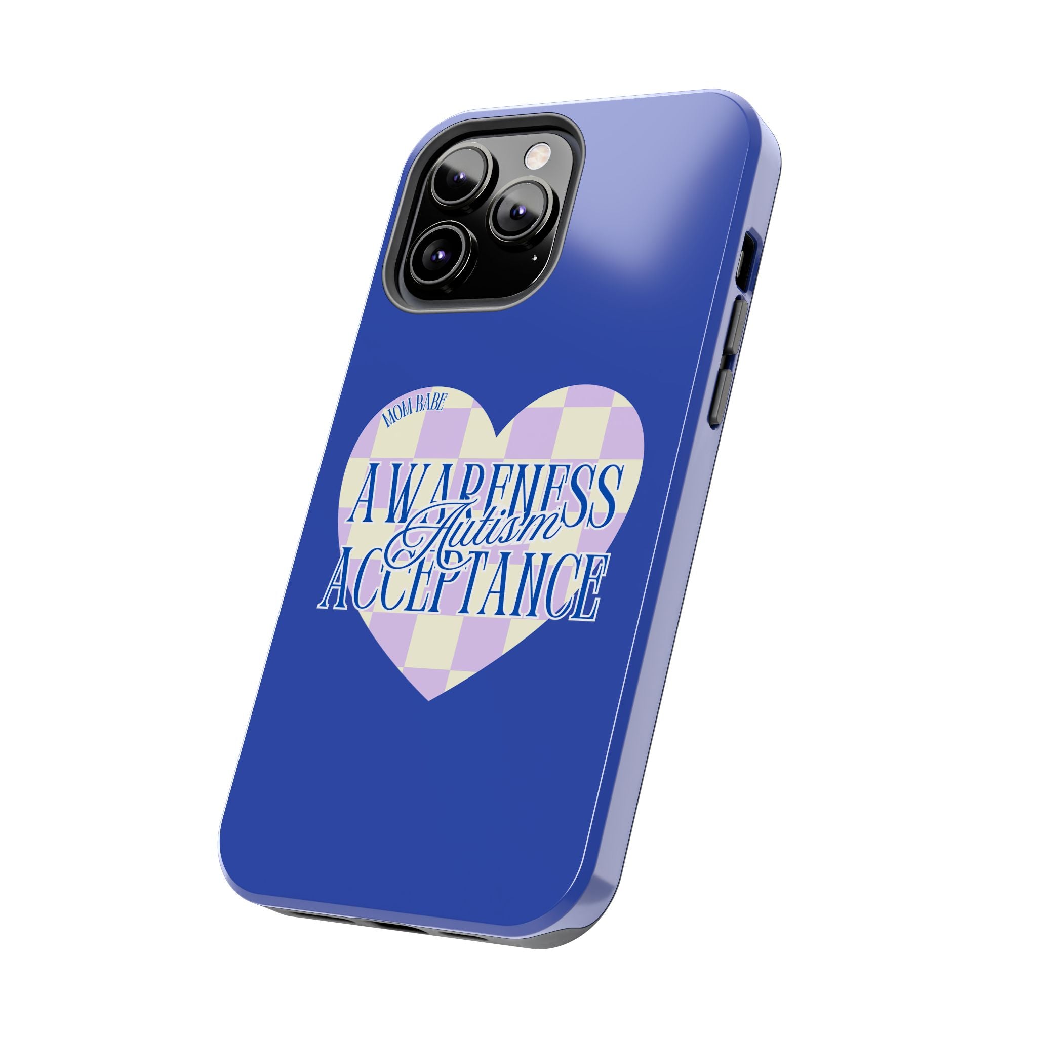 Autism Awareness and Acceptance — Checkered Heart Phone Case