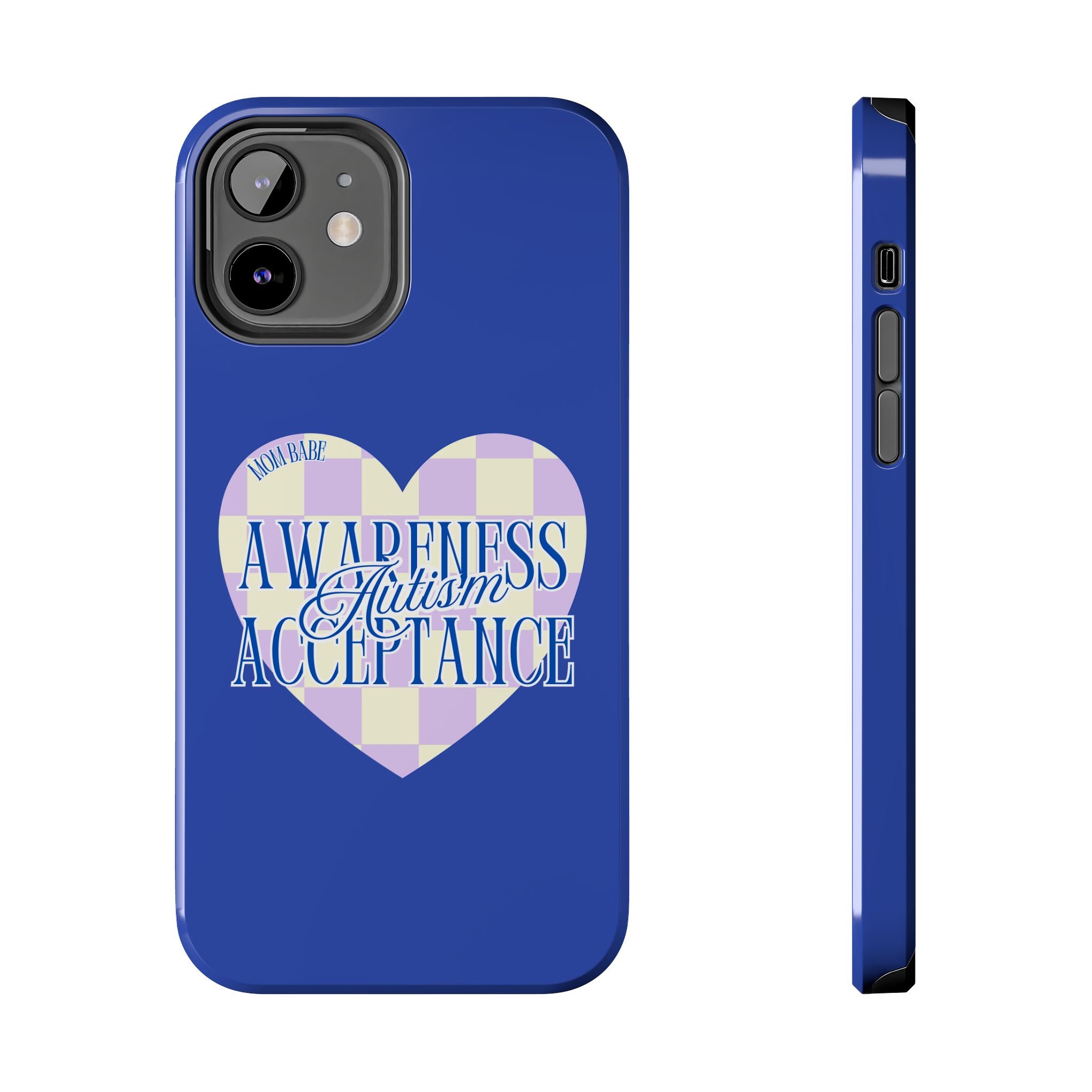 Autism Awareness and Acceptance — Checkered Heart Phone Case