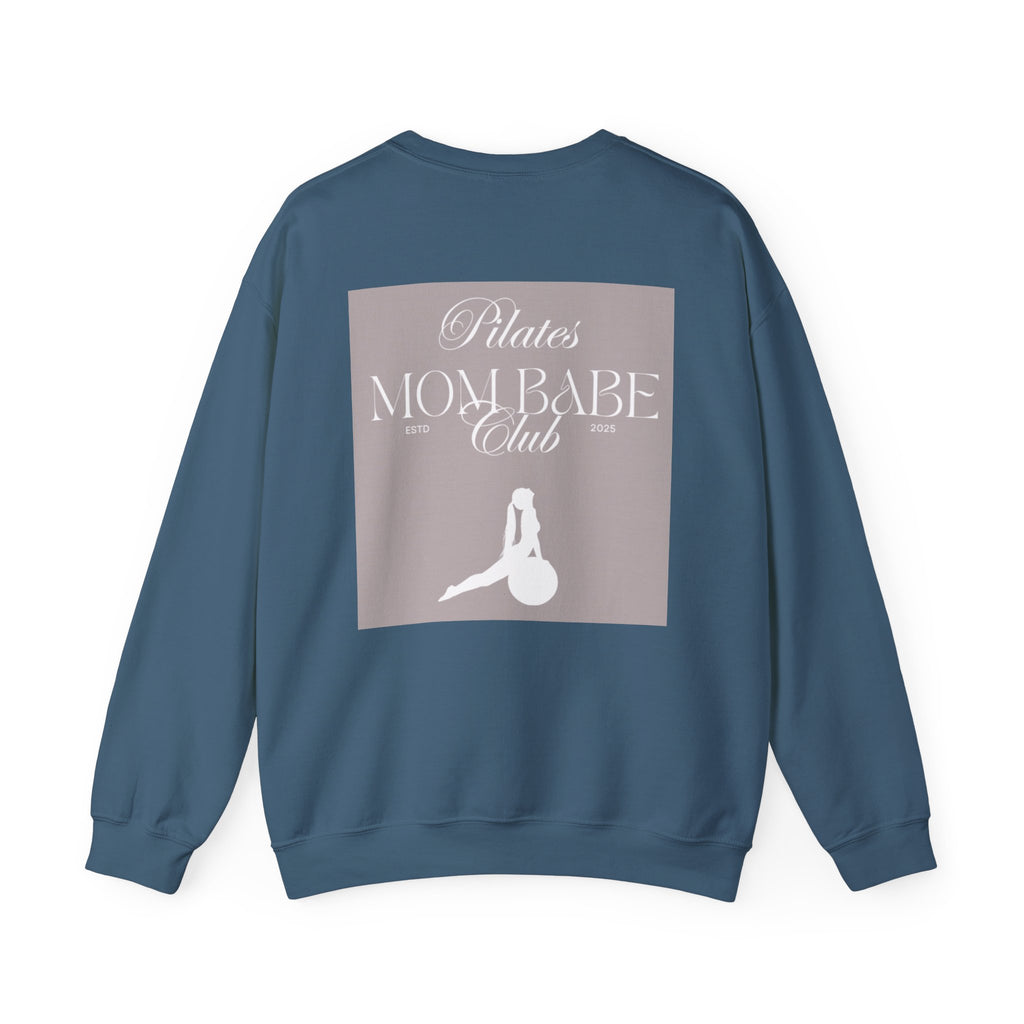 Pilates Mom Babe Club — Workout Graphic Sweatshirt (White Print)