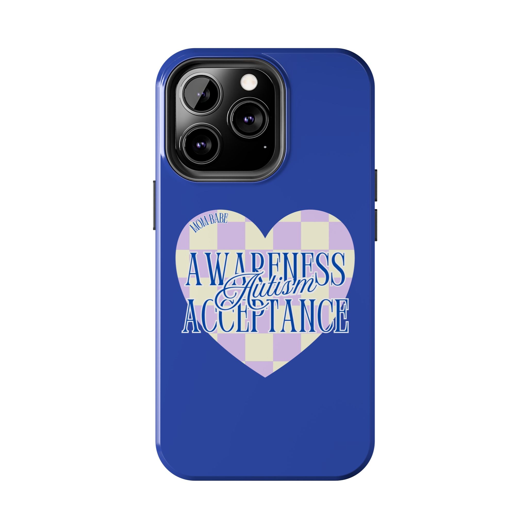 Autism Awareness and Acceptance — Checkered Heart Phone Case