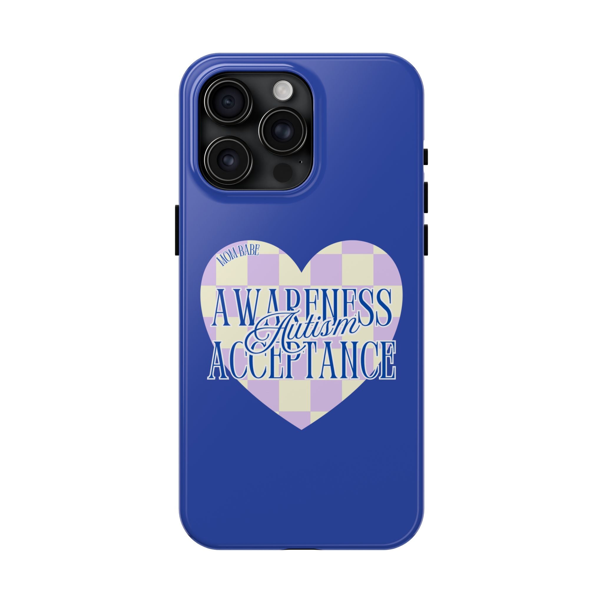 Autism Awareness and Acceptance — Checkered Heart Phone Case
