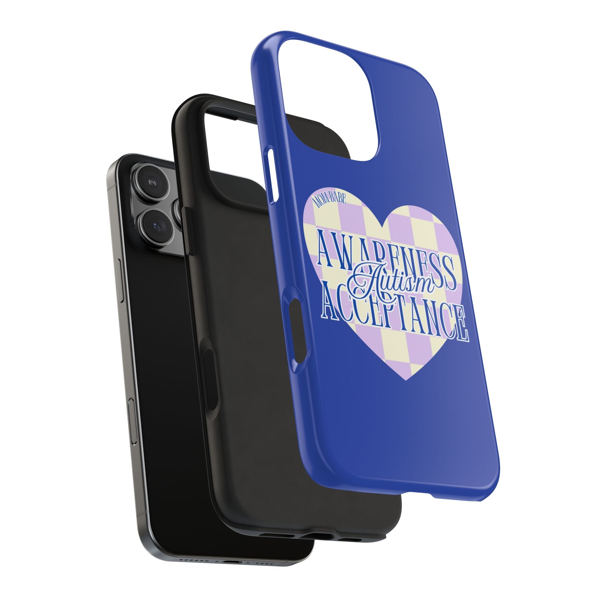 Autism Awareness and Acceptance — Checkered Heart Phone Case