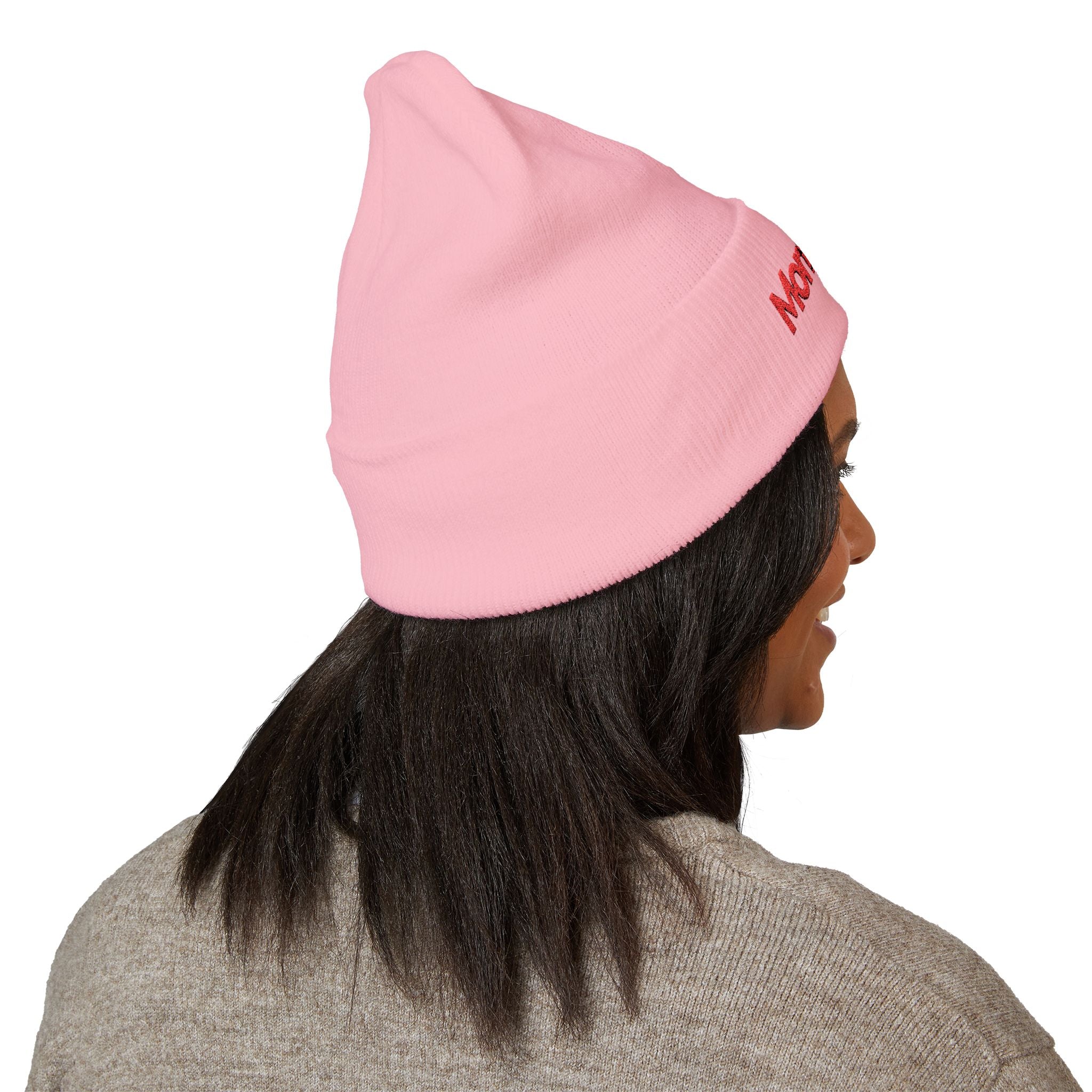 Overstimulated Mom Babes Beanie - Red and Black Embroidery