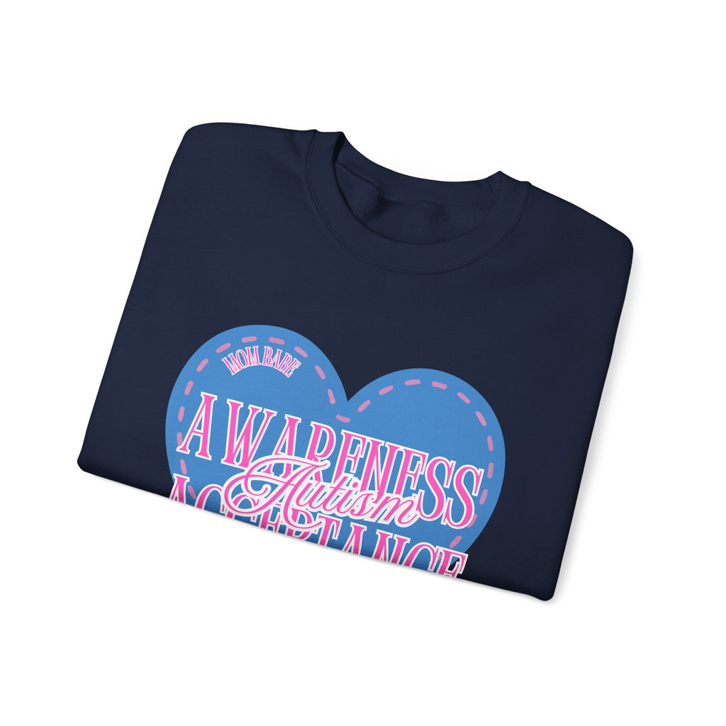 Autism Awareness and Acceptance — Stitched Heart Sweatshirt