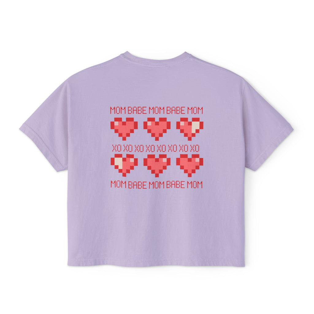 Mom Babe XOXO - Pixel Heart Graphic Tee