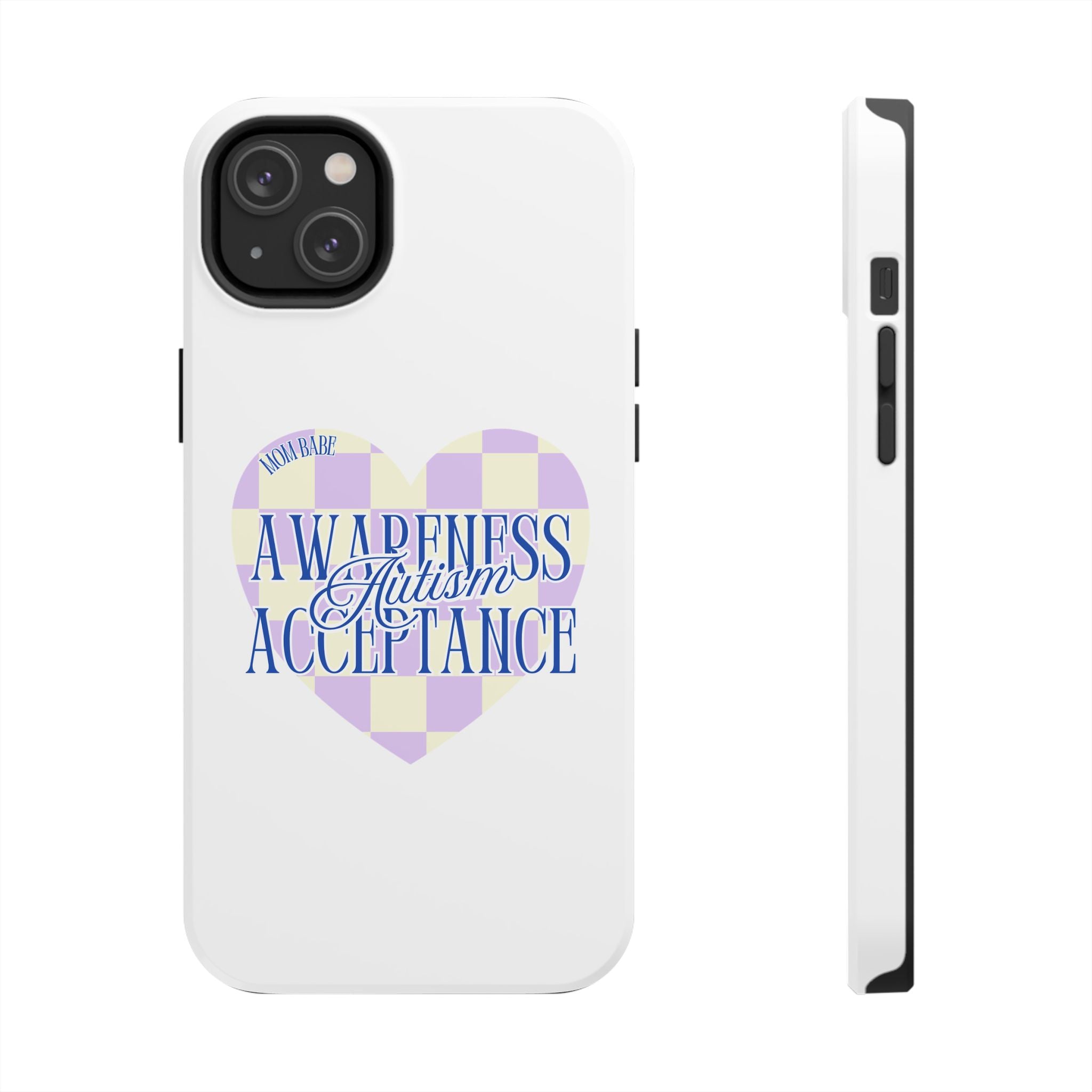Autism Awareness and Acceptance — Checkered Heart Phone Case