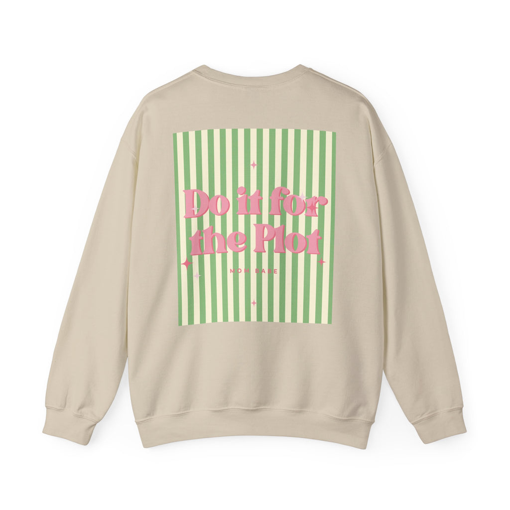 Do It For The Plot Mom Babe - Striped Graphic Sweatshirt