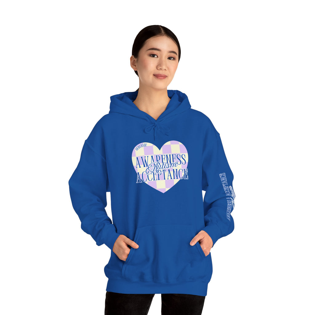 Autism Awareness and Acceptance — Checkered Heart Hoodie