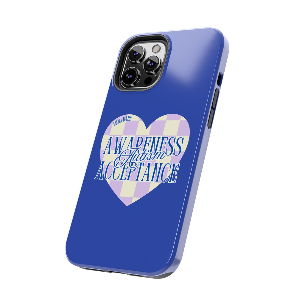 Autism Awareness and Acceptance — Checkered Heart Phone Case