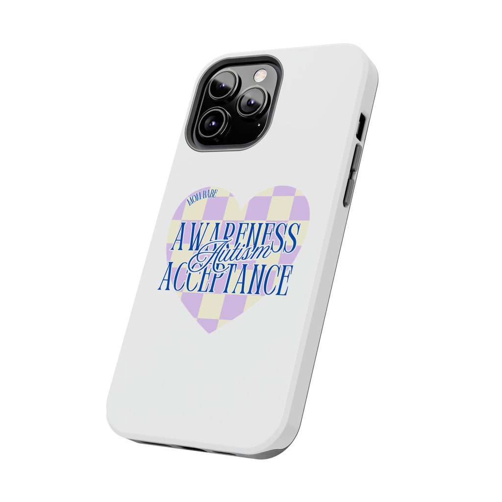 Autism Awareness and Acceptance — Checkered Heart Phone Case