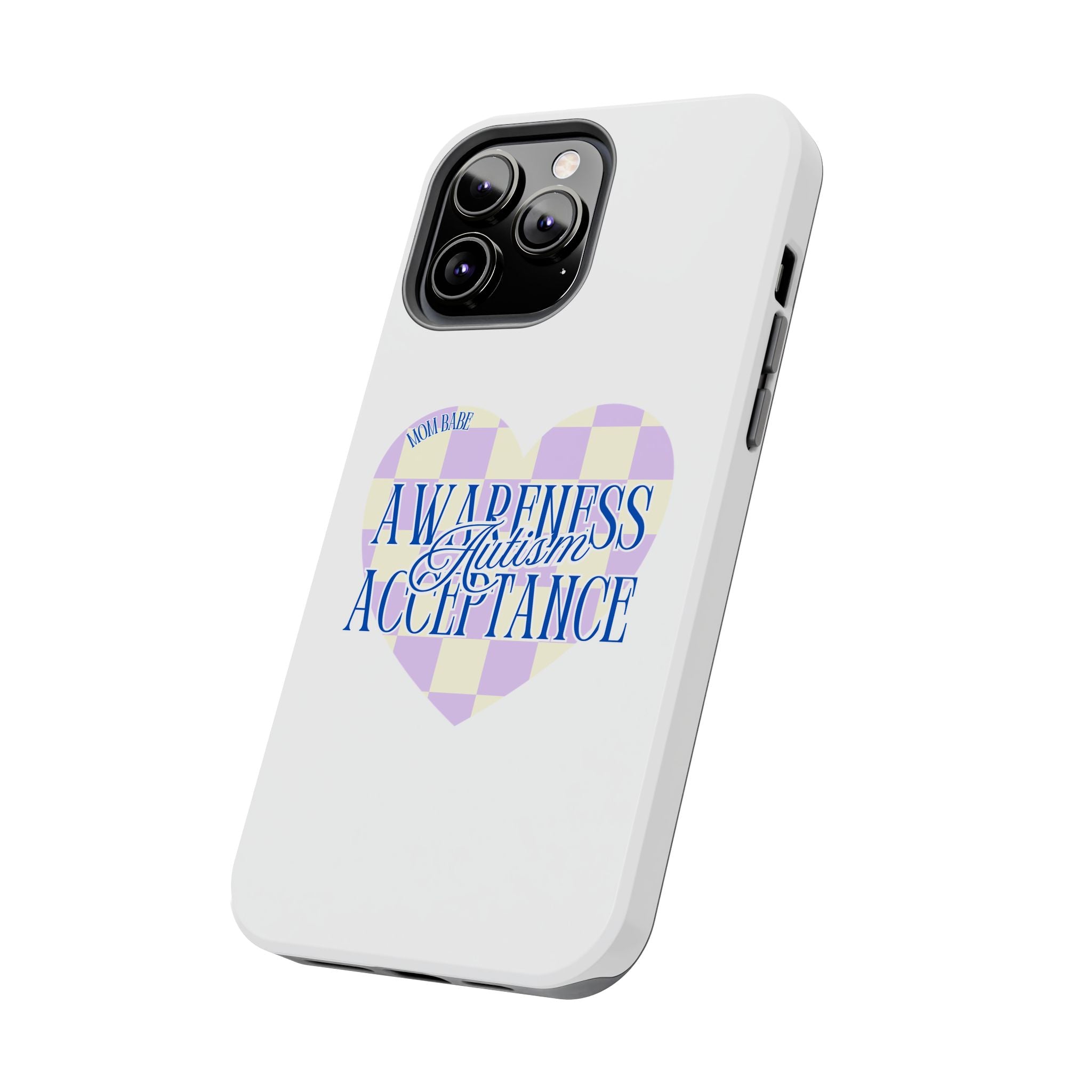Autism Awareness and Acceptance — Checkered Heart Phone Case