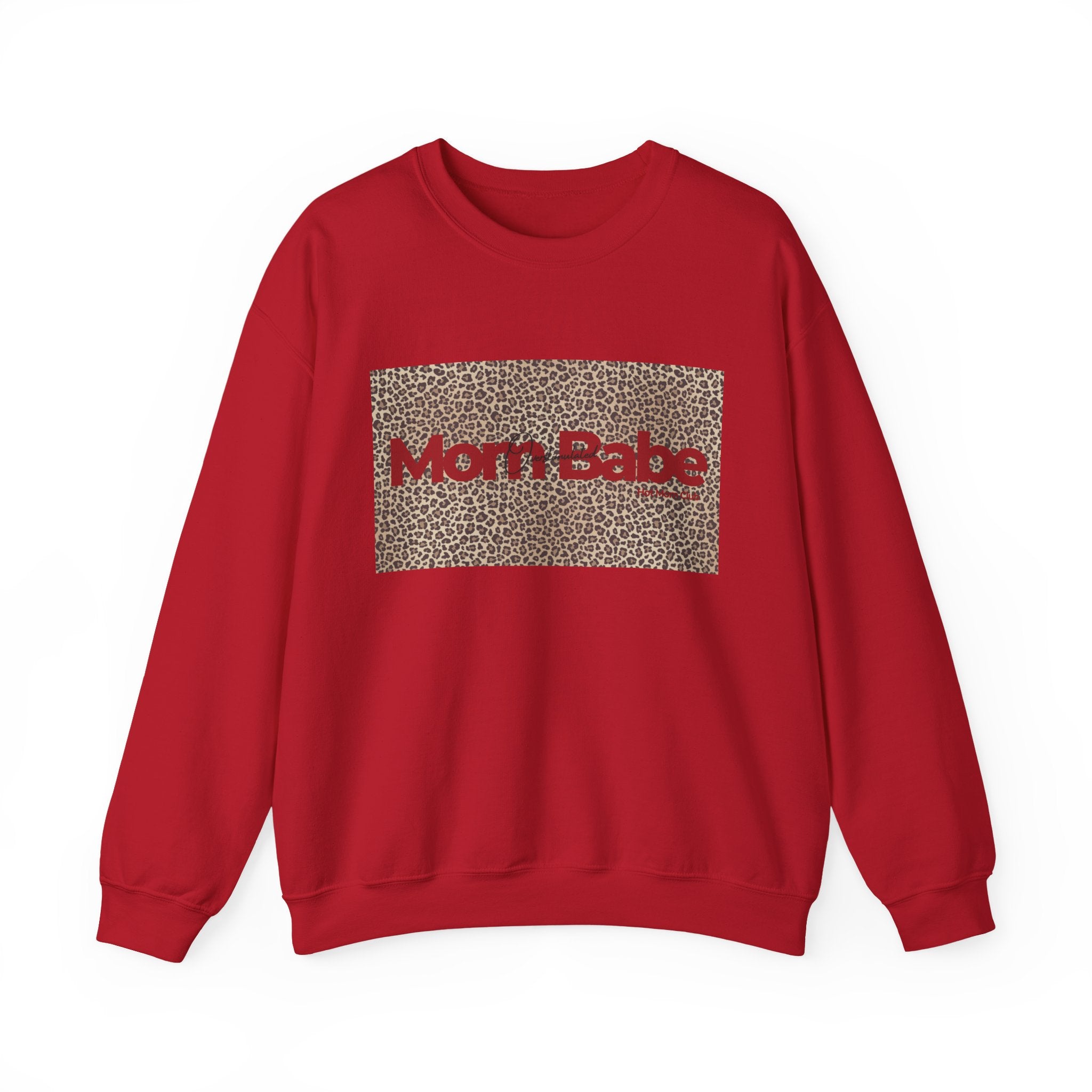Overstimulated Mom Babe — Leopard Graphic Sweatshirt