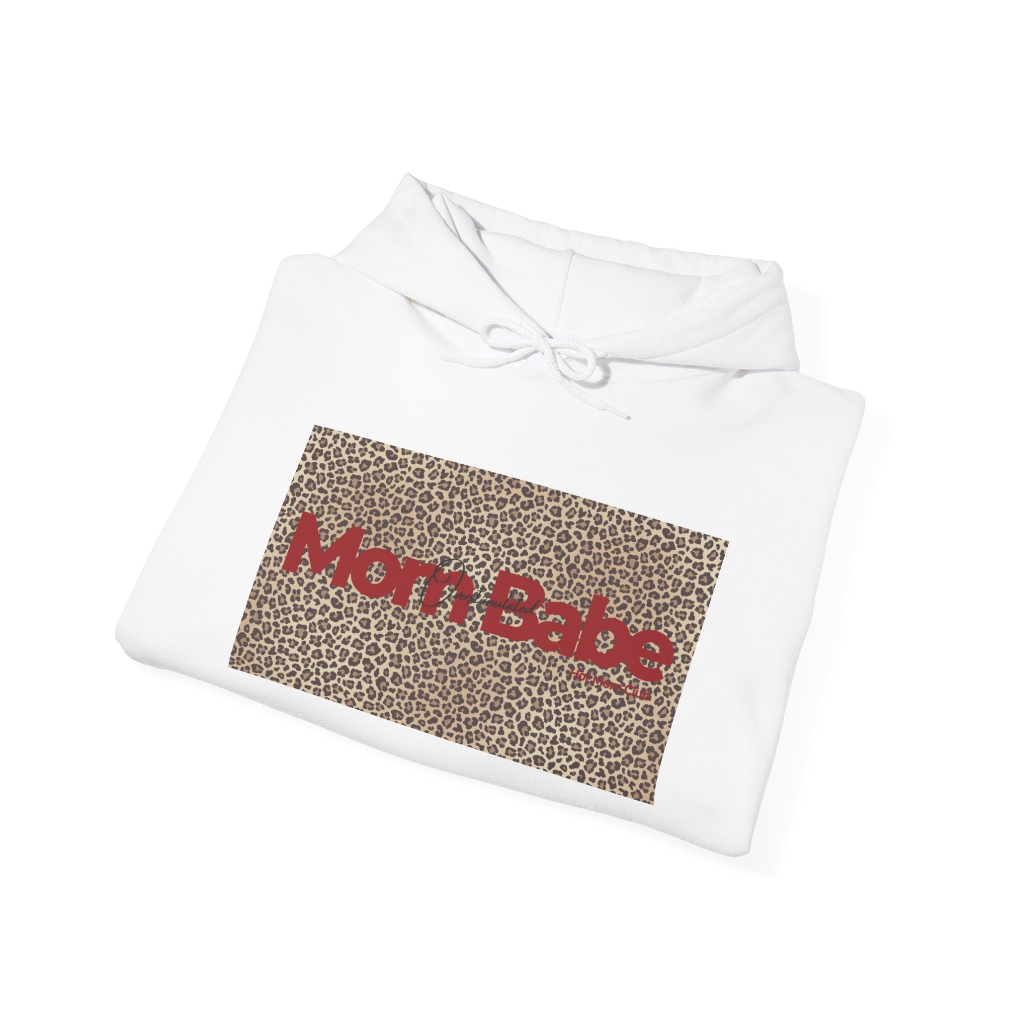 Overstimulated Mom Babe — Leopard Graphic Hoodie
