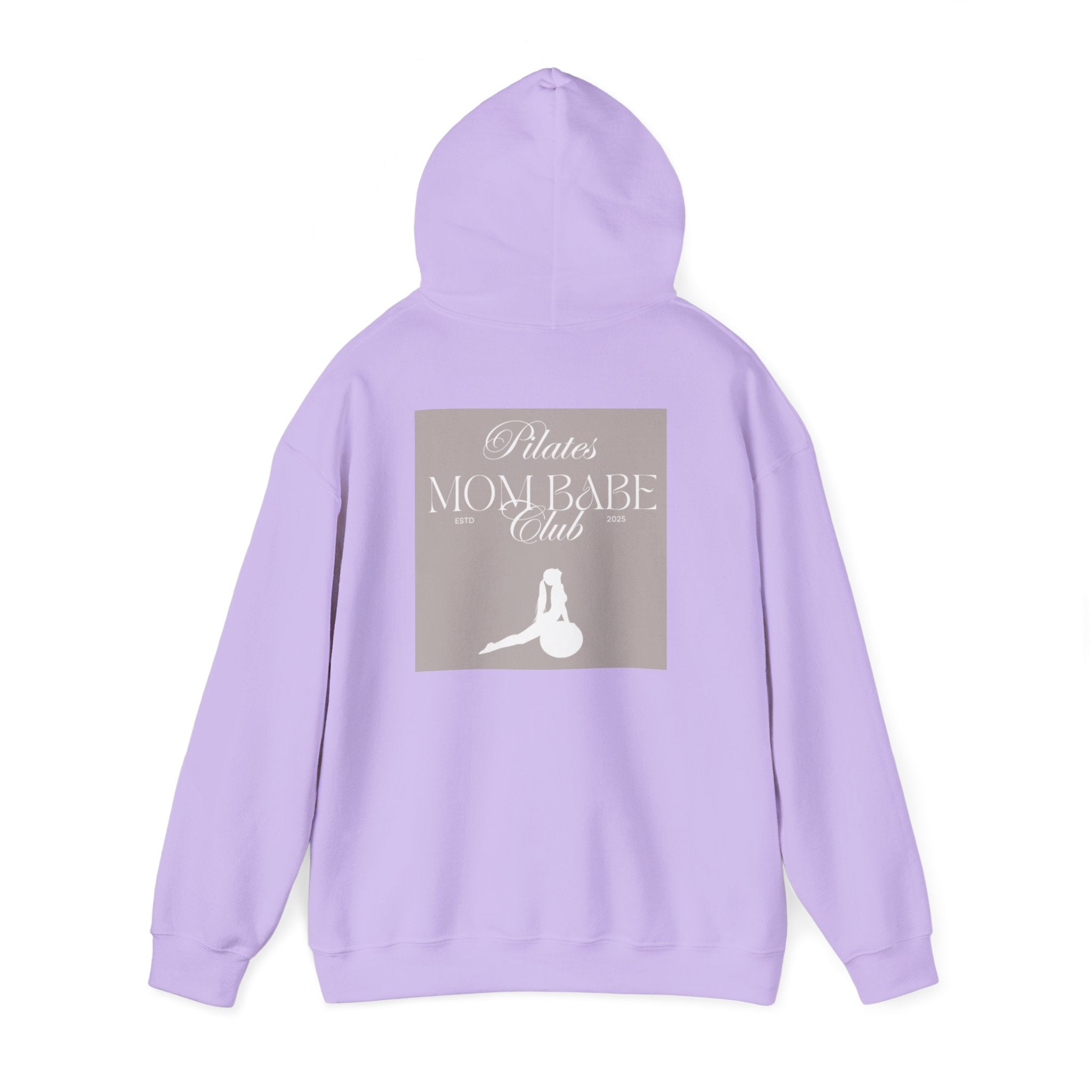 Pilates Mom Babe Club — Workout Graphic Hoodie (White Print)