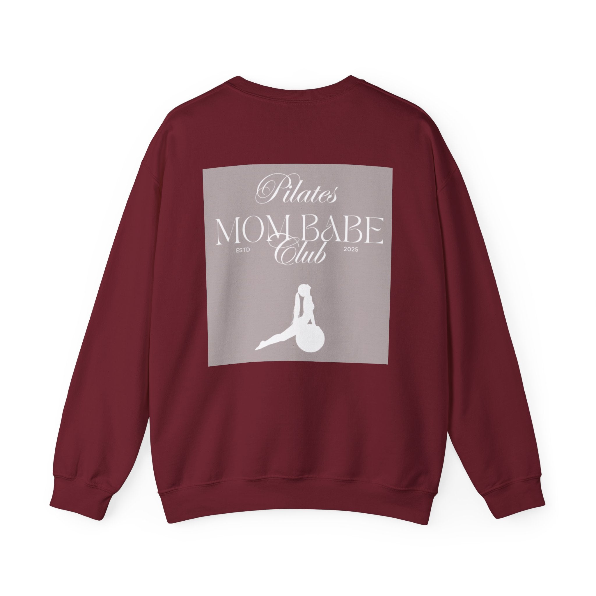 Pilates Mom Babe Club — Workout Graphic Sweatshirt (White Print)