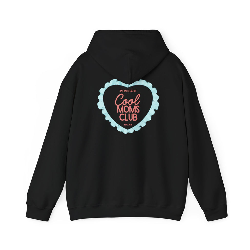 Mom Babe Cool Moms Club - Ruffled Heart Graphic Hoodie