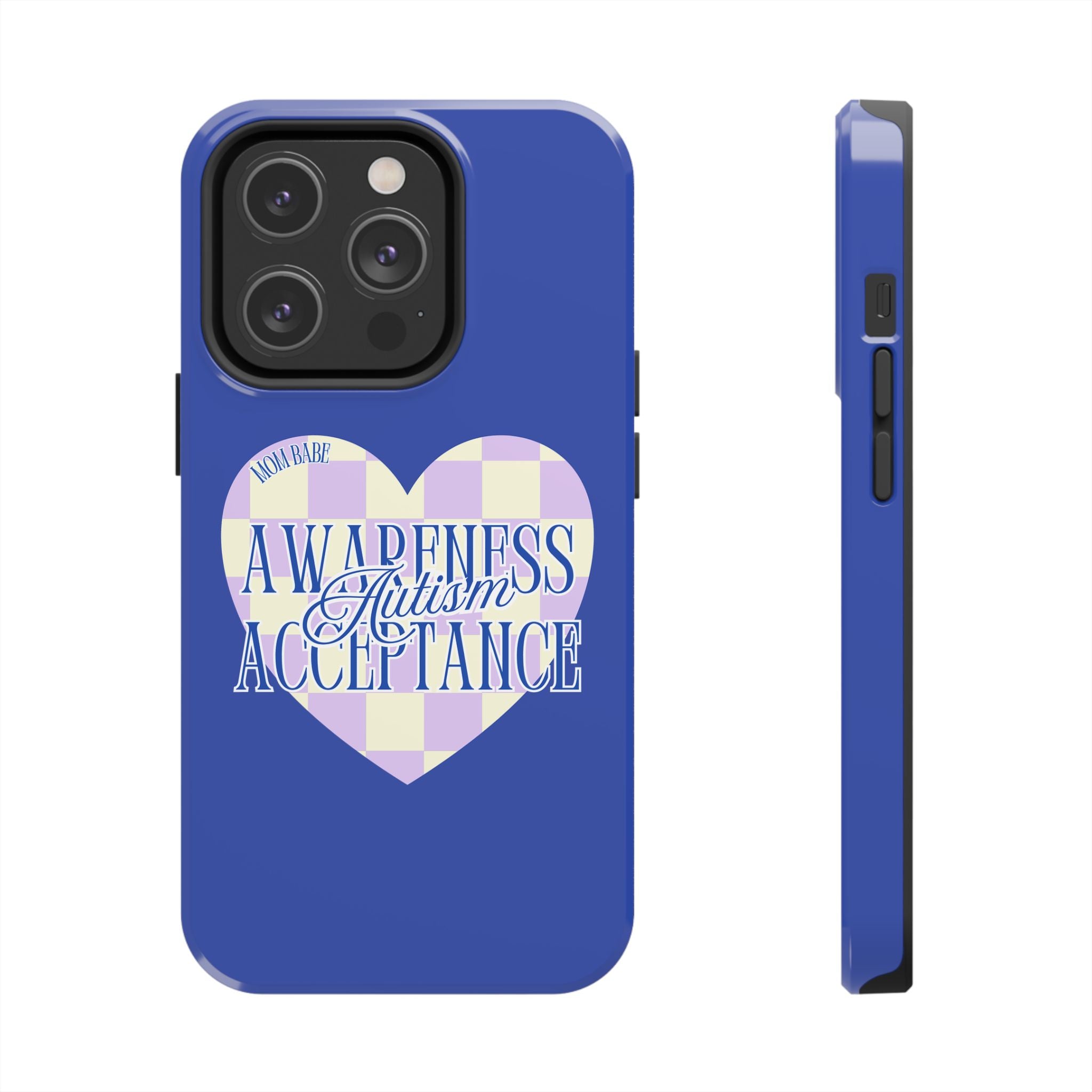 Autism Awareness and Acceptance — Checkered Heart Phone Case