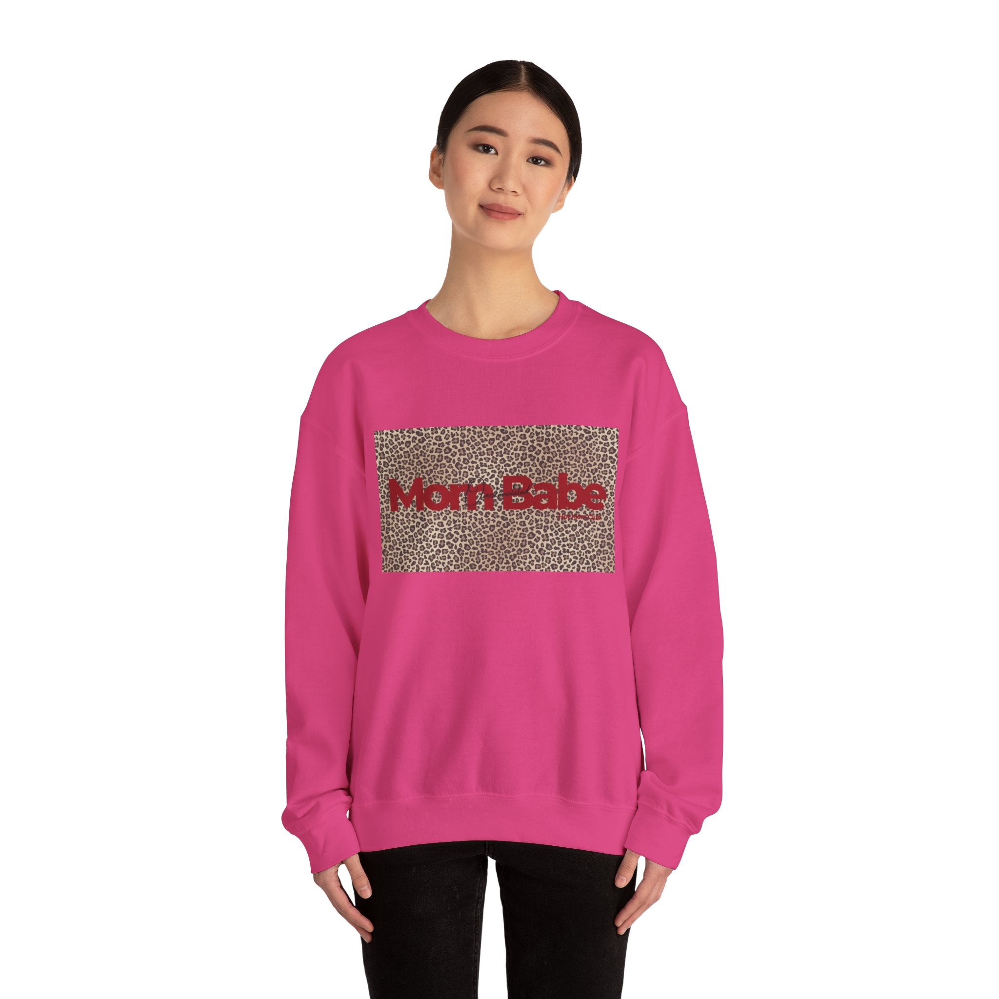 Overstimulated Mom Babe — Leopard Graphic Sweatshirt