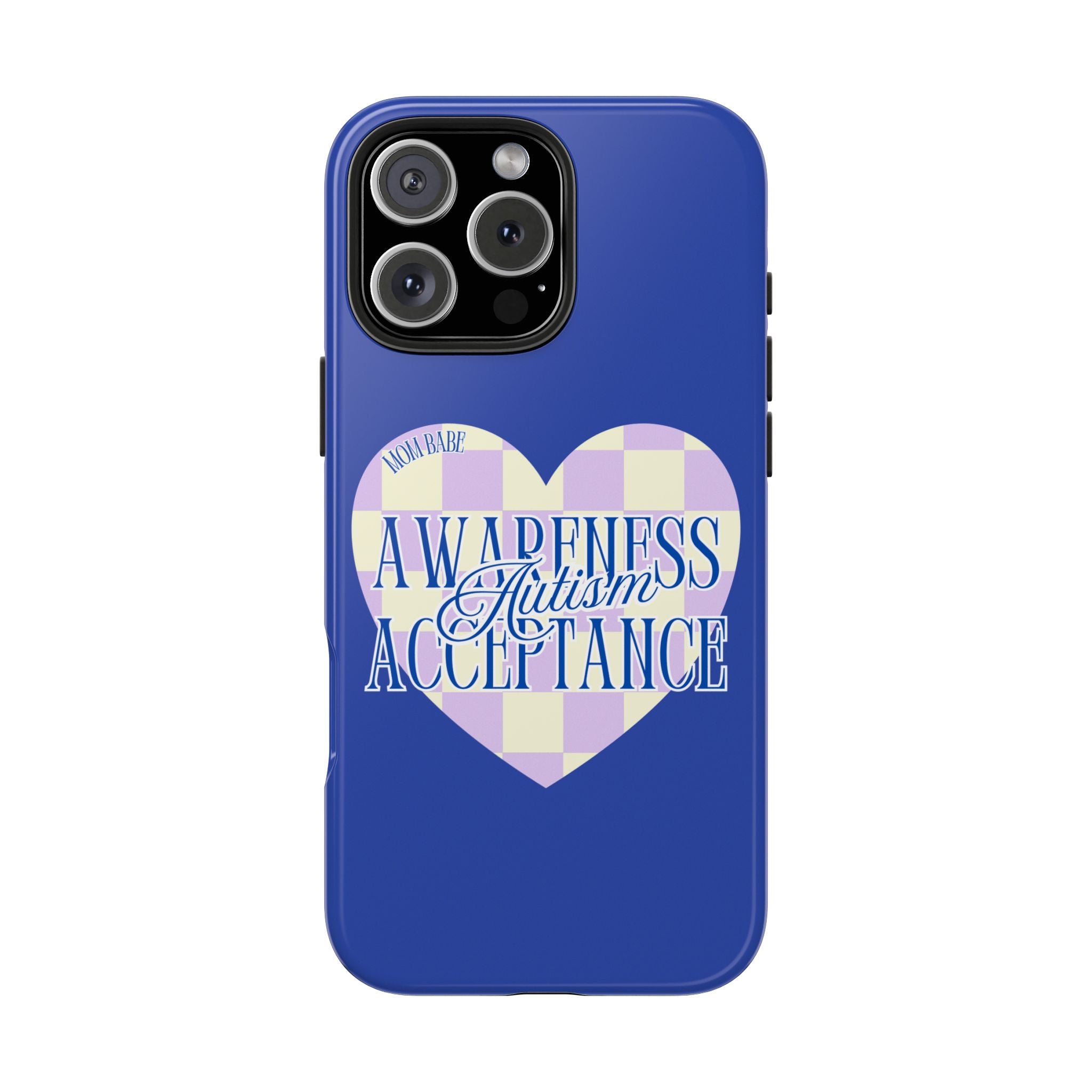 Autism Awareness and Acceptance — Checkered Heart Phone Case