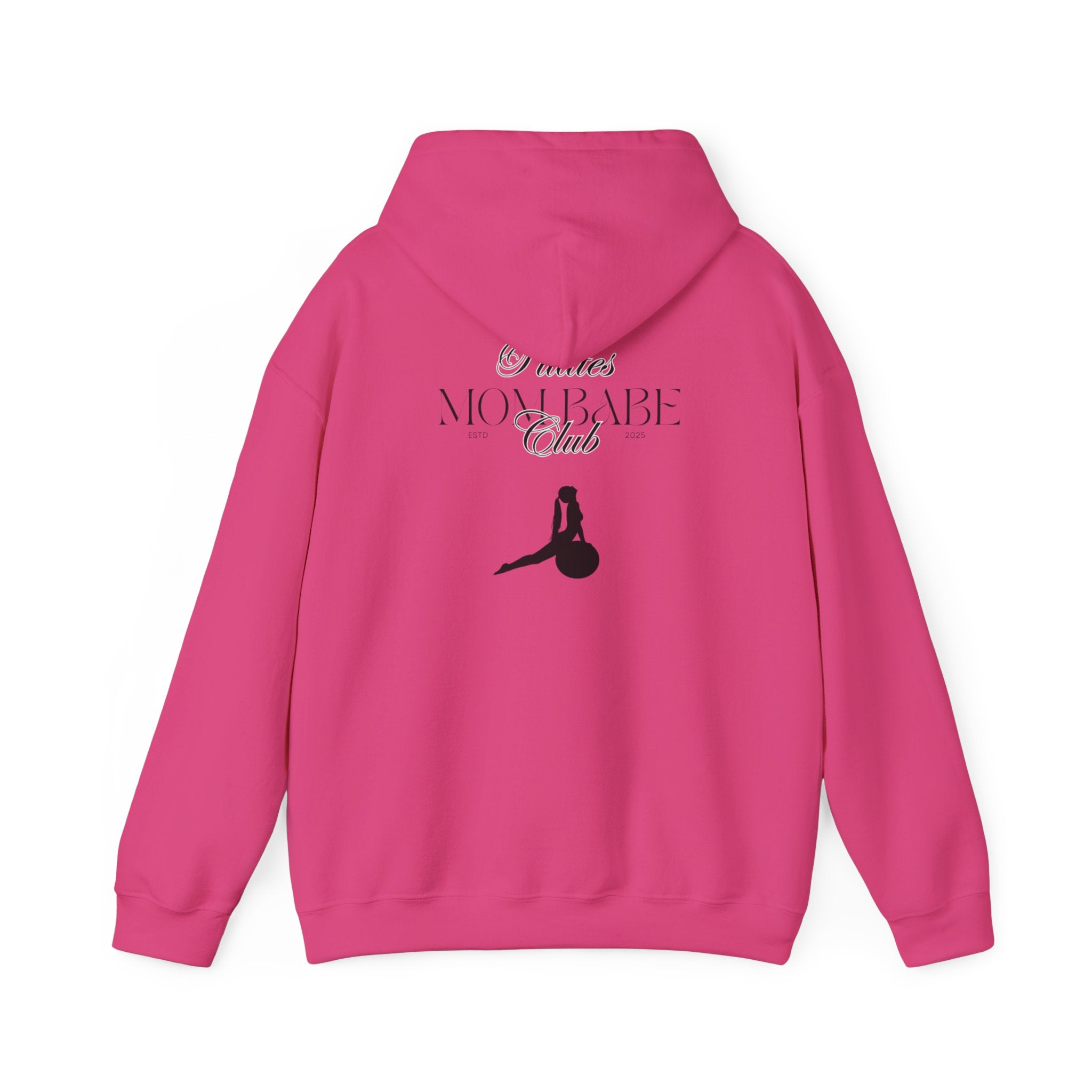 Pilates Mom Babe Club — Workout Graphic Hoodie (Black Print)