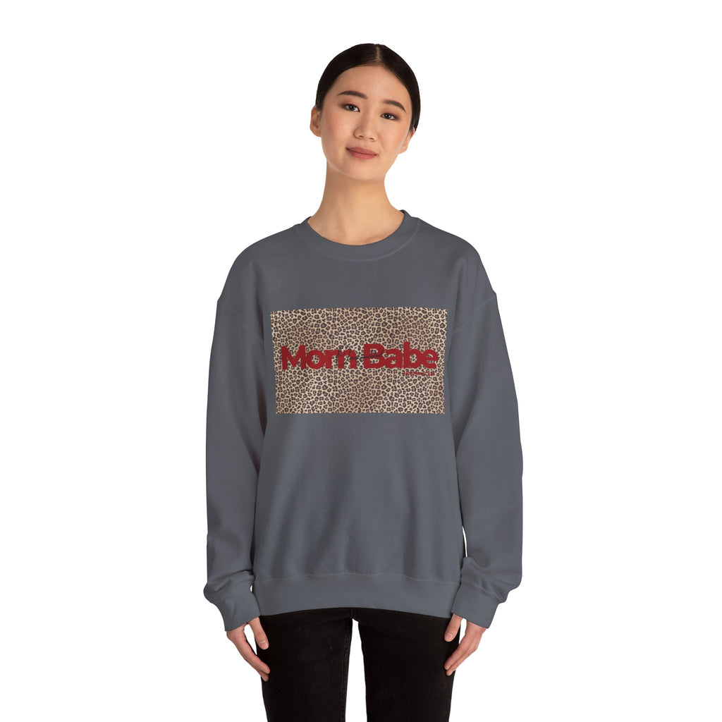 Overstimulated Mom Babe — Leopard Graphic Sweatshirt