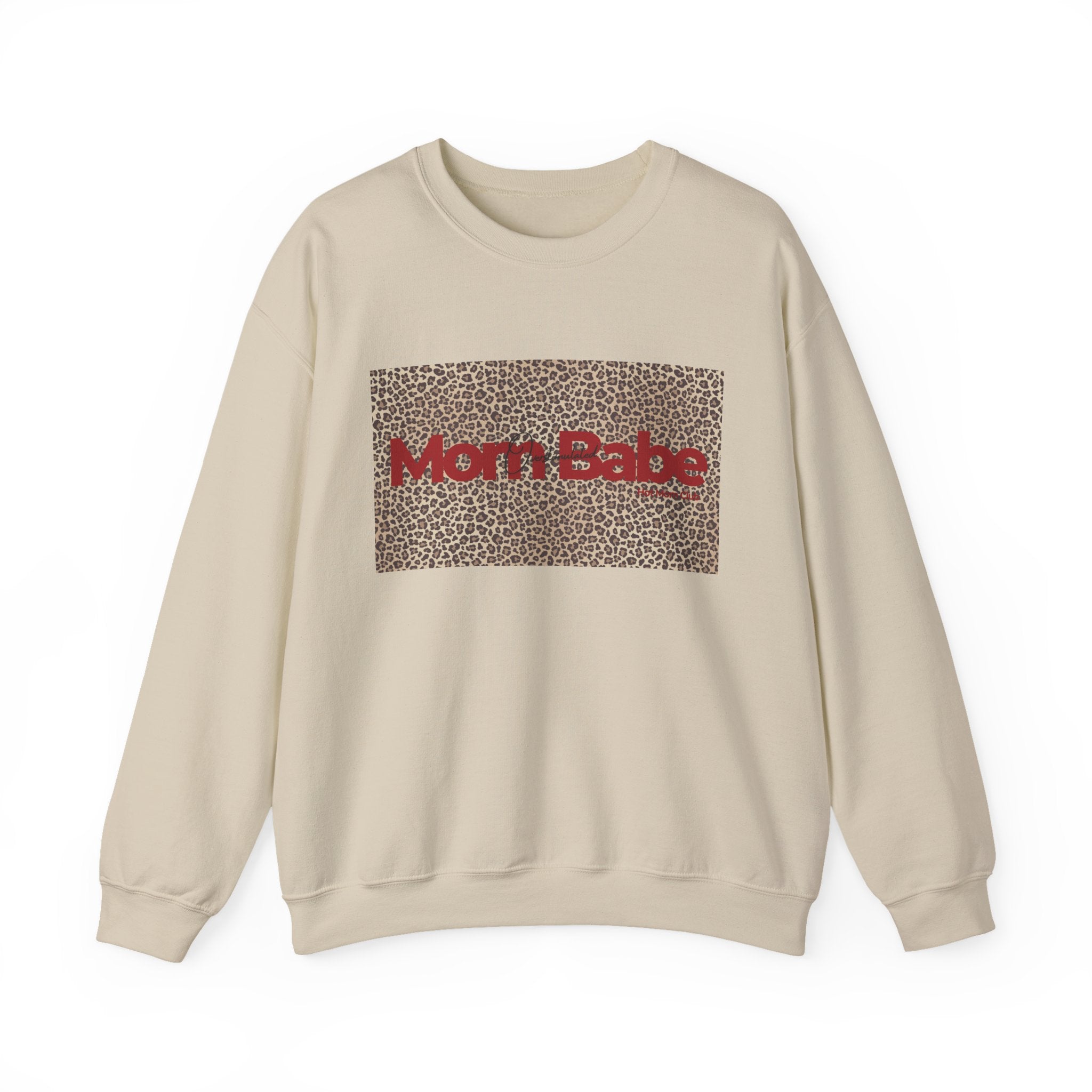 Overstimulated Mom Babe — Leopard Graphic Sweatshirt