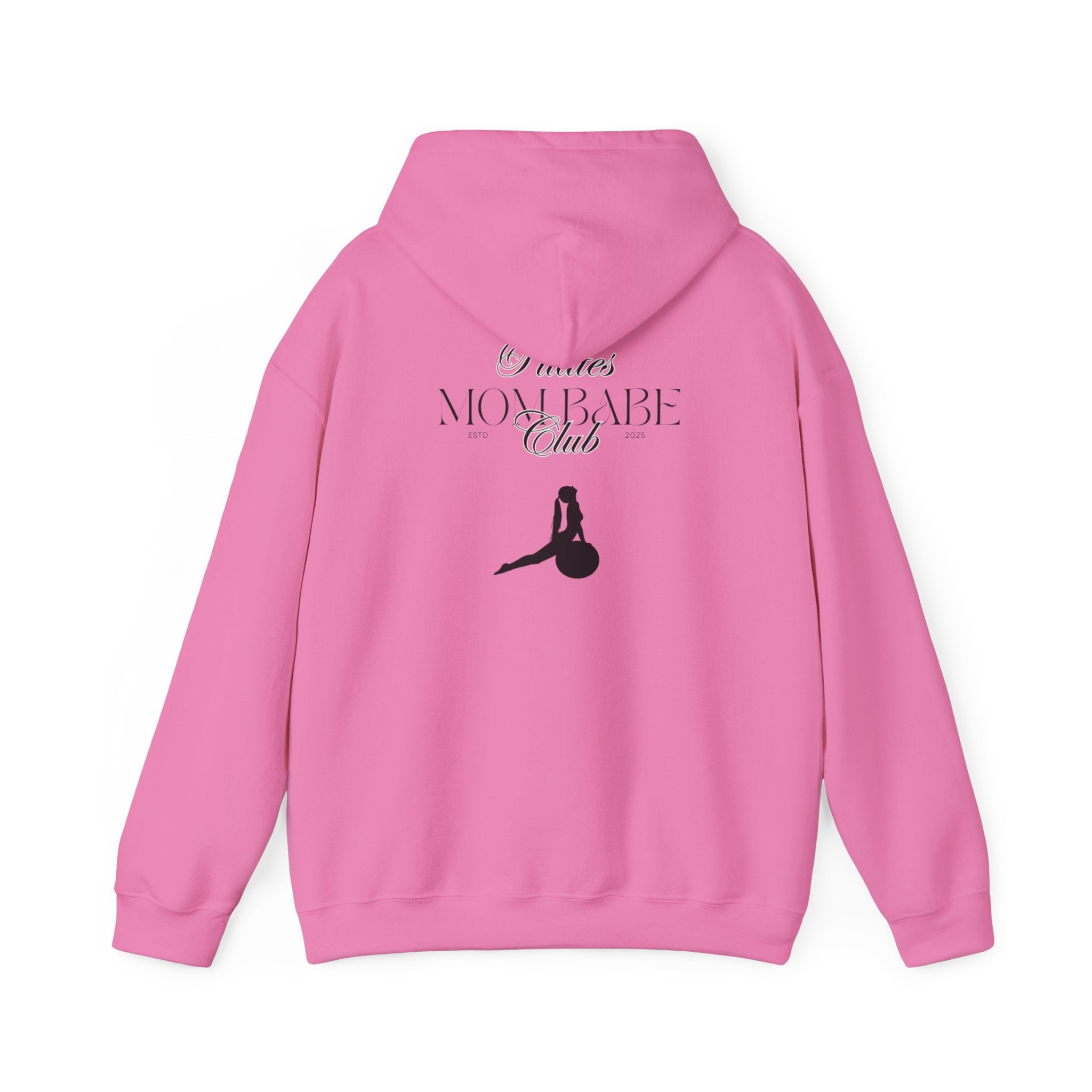 Pilates Mom Babe Club — Workout Graphic Hoodie (Black Print)