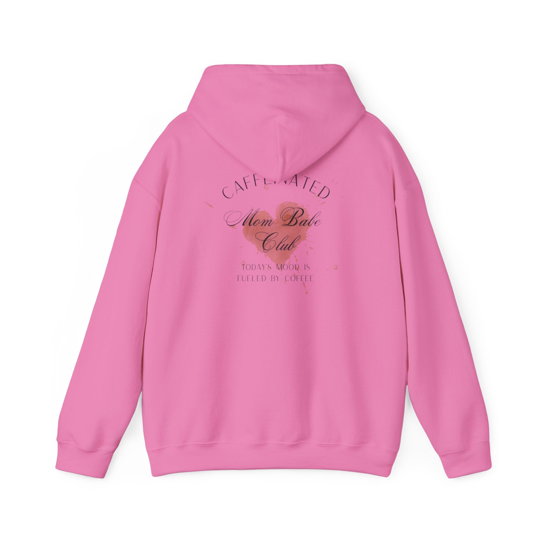 Caffeinated Mom Babe Club - Heart Spill Graphic Hoodie